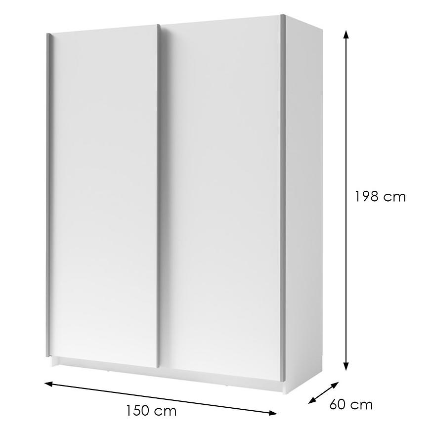 MO Gozo II 10 Sliding Wardrobe 150 cm – White