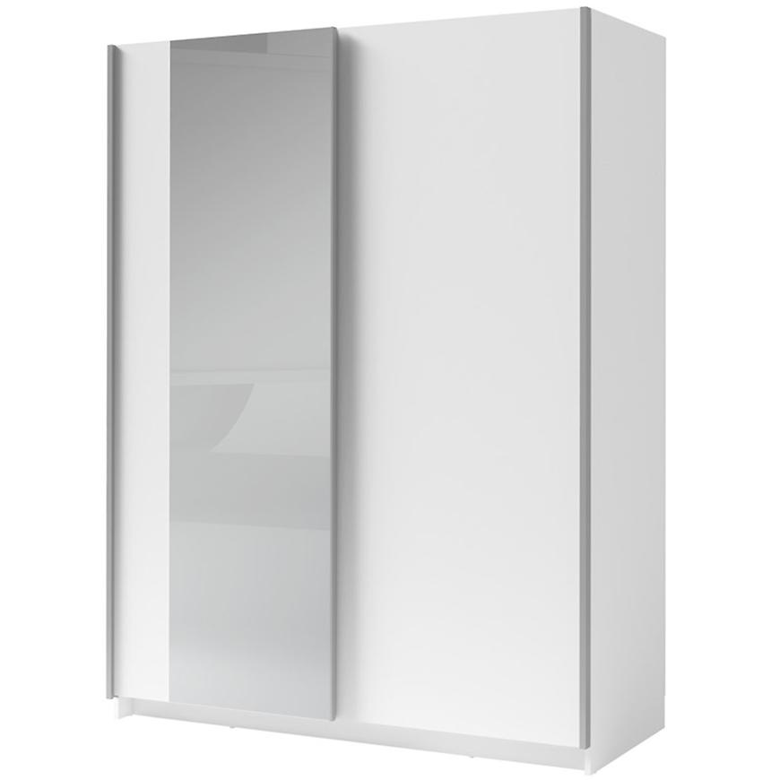 MO Gozo III White 180 cm Wardrobe with Mirror