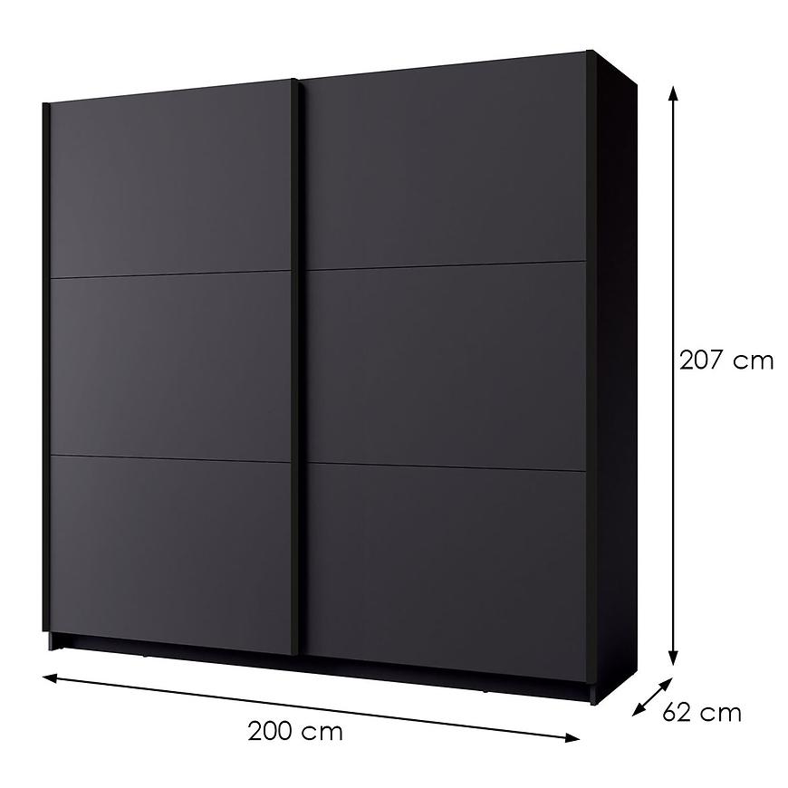 MO Arsala II Sliding Wardrobe 200 cm– Graphite