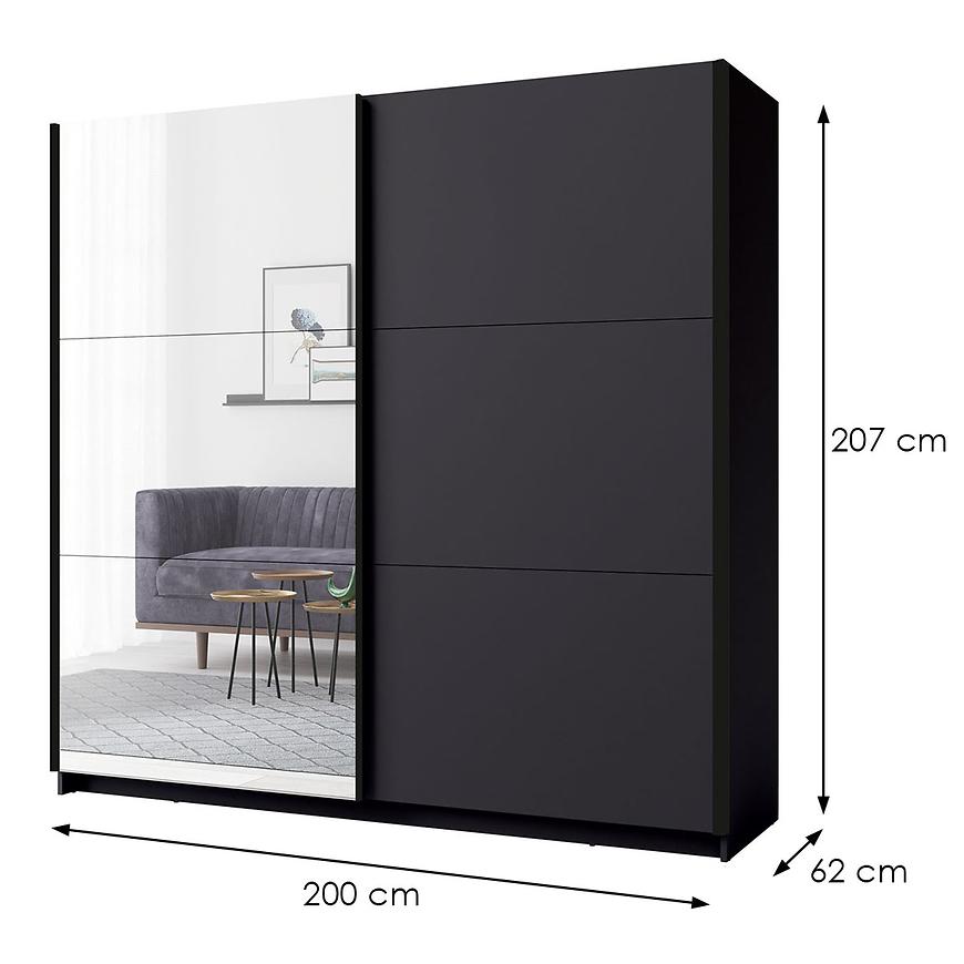 MO Arsala III Schiebeschrank 200 cm – Graphit