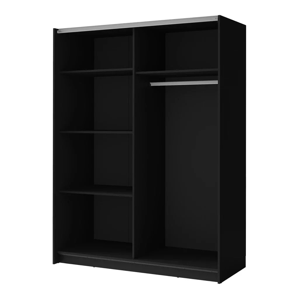 MO Dalia Black Wardrobe with Mirror – 150.5 cm