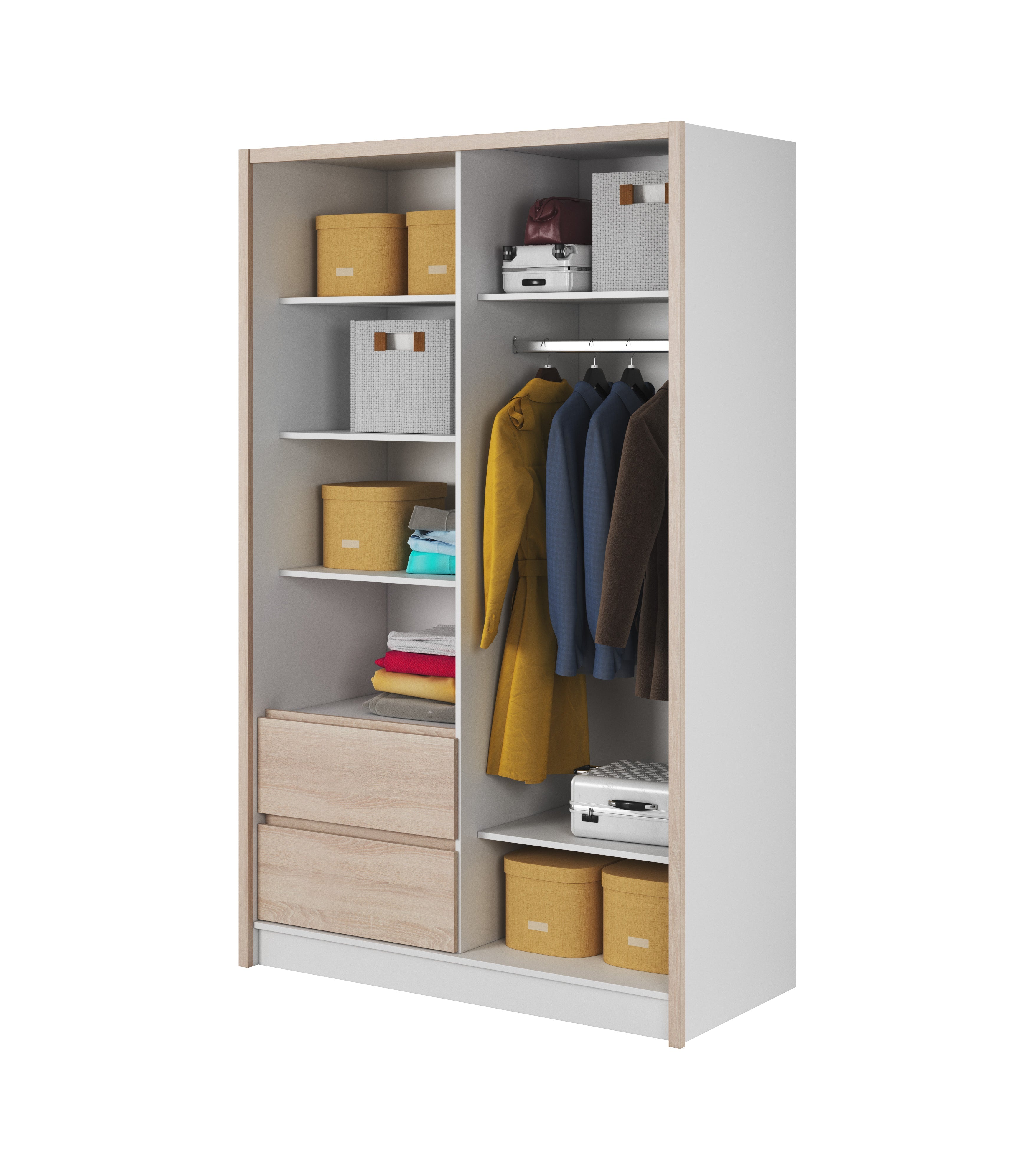 Wardrobe Sara Sonoma Oak White