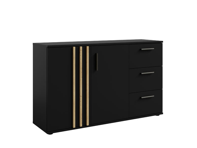 MO Toll 2-Door Sideboard with 3 Drawers – Black / Artisan Oak