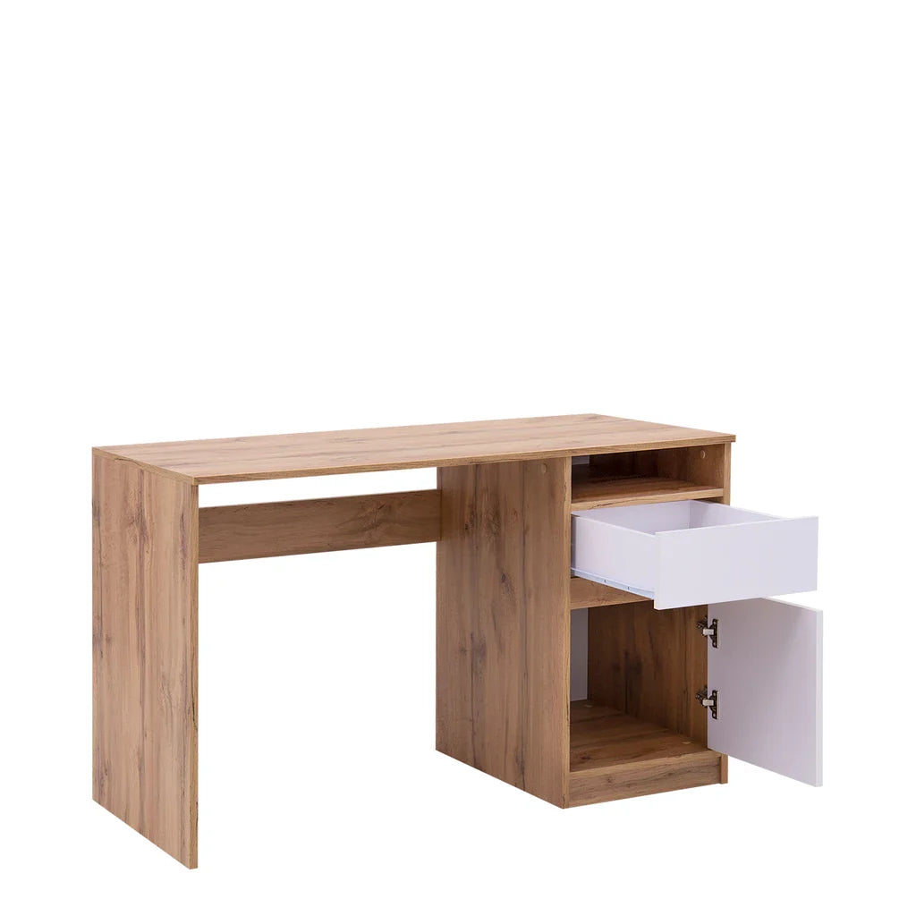 MO Billa Desk with Cabinet and Drawer – Wotan Oak