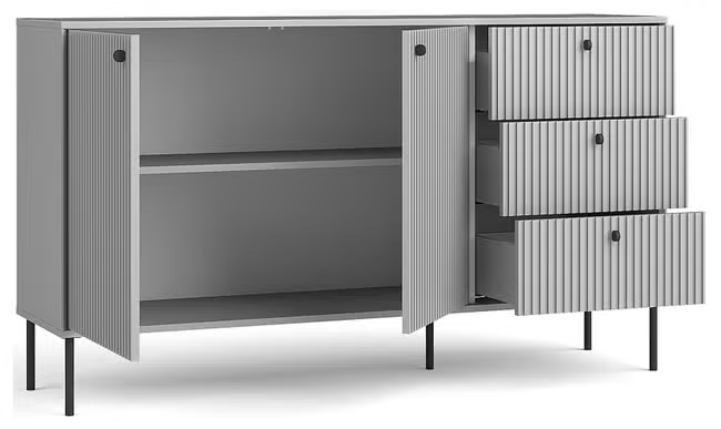 MO Iris Sideboard 2-Door 3-Drawer – Grey