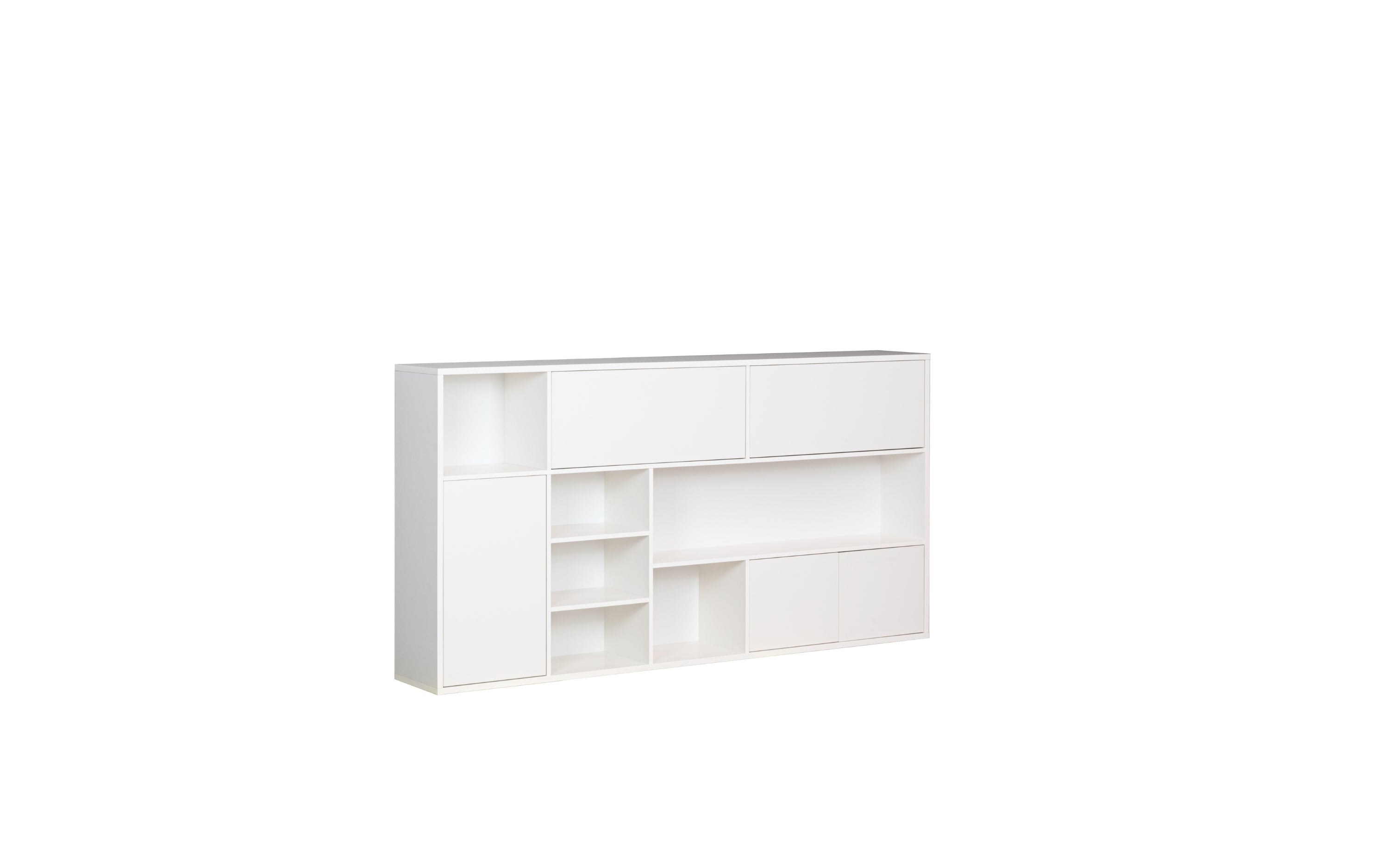 Anpassbares SLEEP BOX Murphy-Bett, horizontales Möbelset, Weiß Matt, 90 x 200 cm