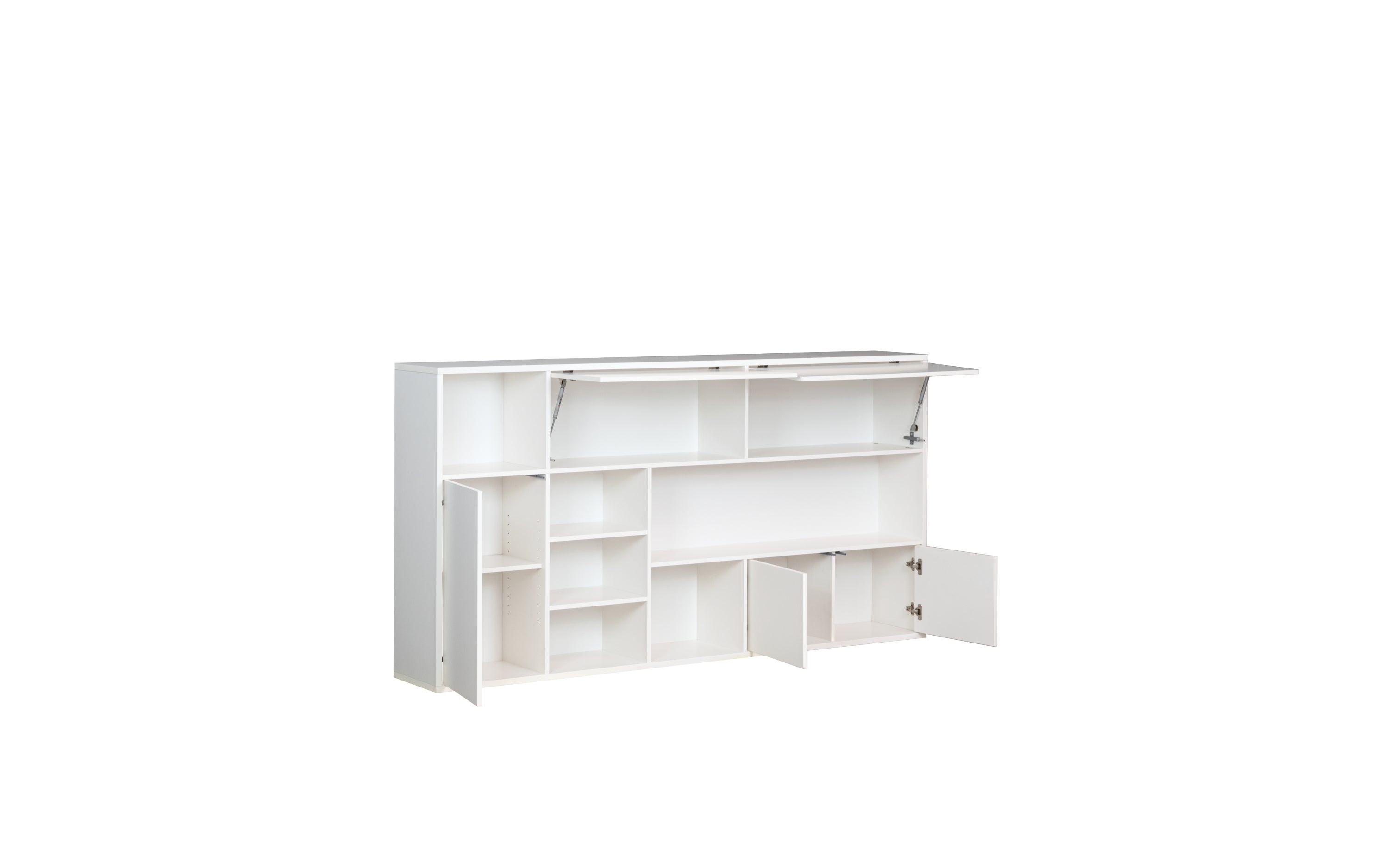 Anpassbares SLEEP BOX Murphy-Bett, horizontales Möbelset, Weiß Matt, 90 x 200 cm