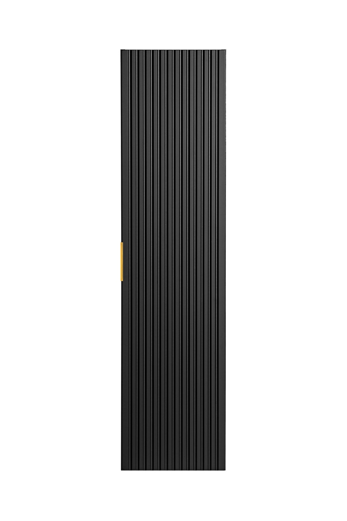 Adel Black Tall Cabinet 1 Door – Matt Black, 35x25x140 cm