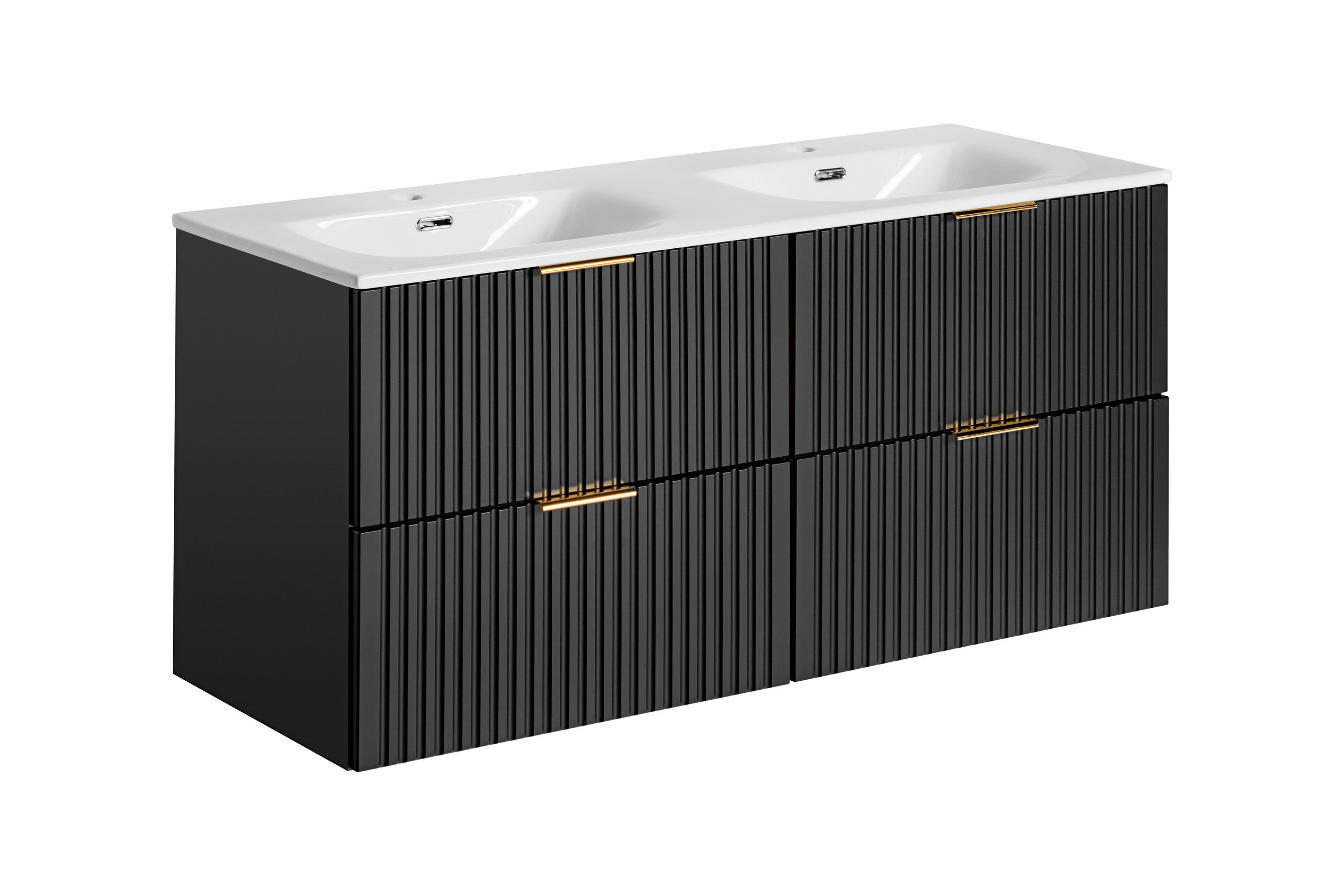 Adel Black Badezimmer mit Hochschrank Sky 120 cm SET-ADB B