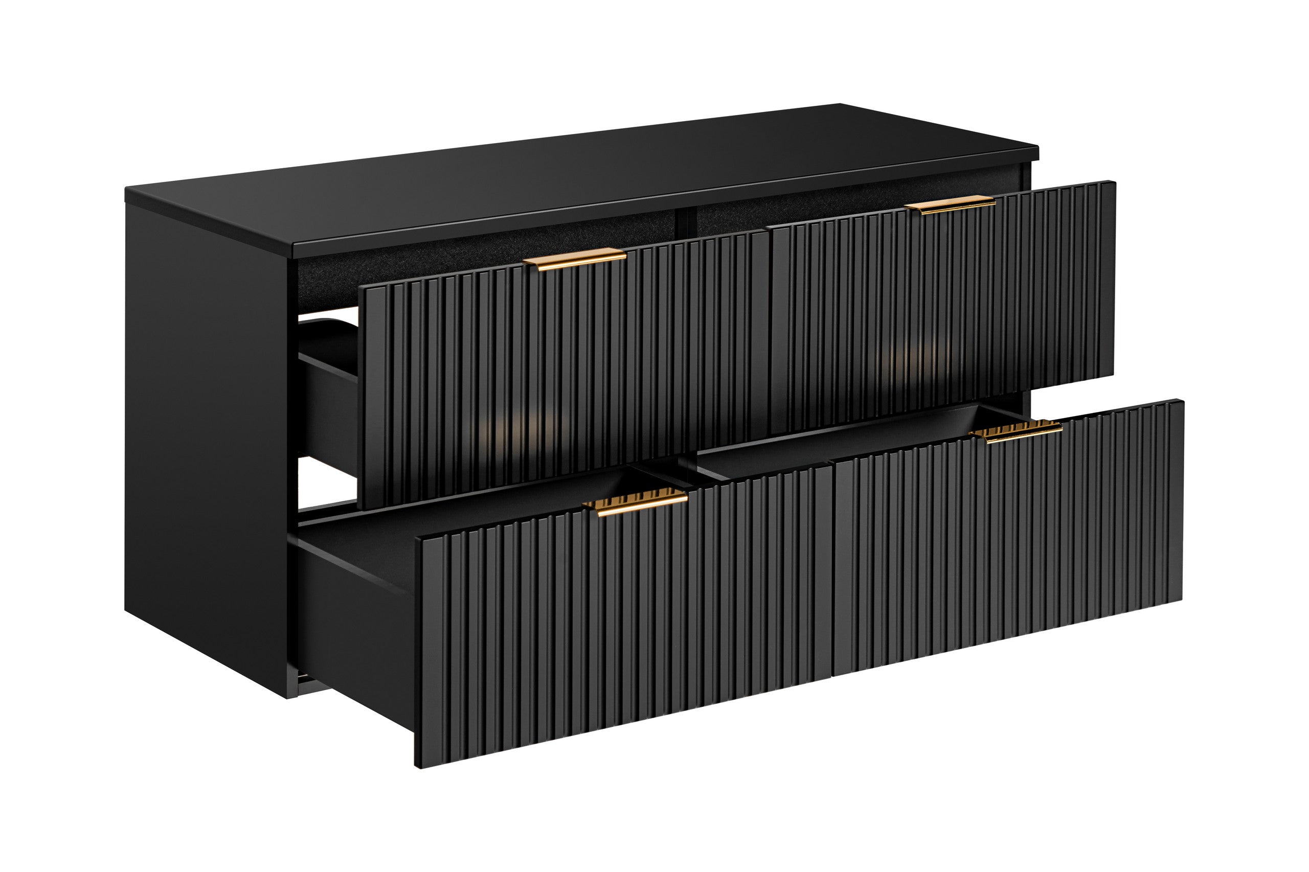 Adel Black Badezimmer mit Hochschrank Sky 120 cm SET-ADB B