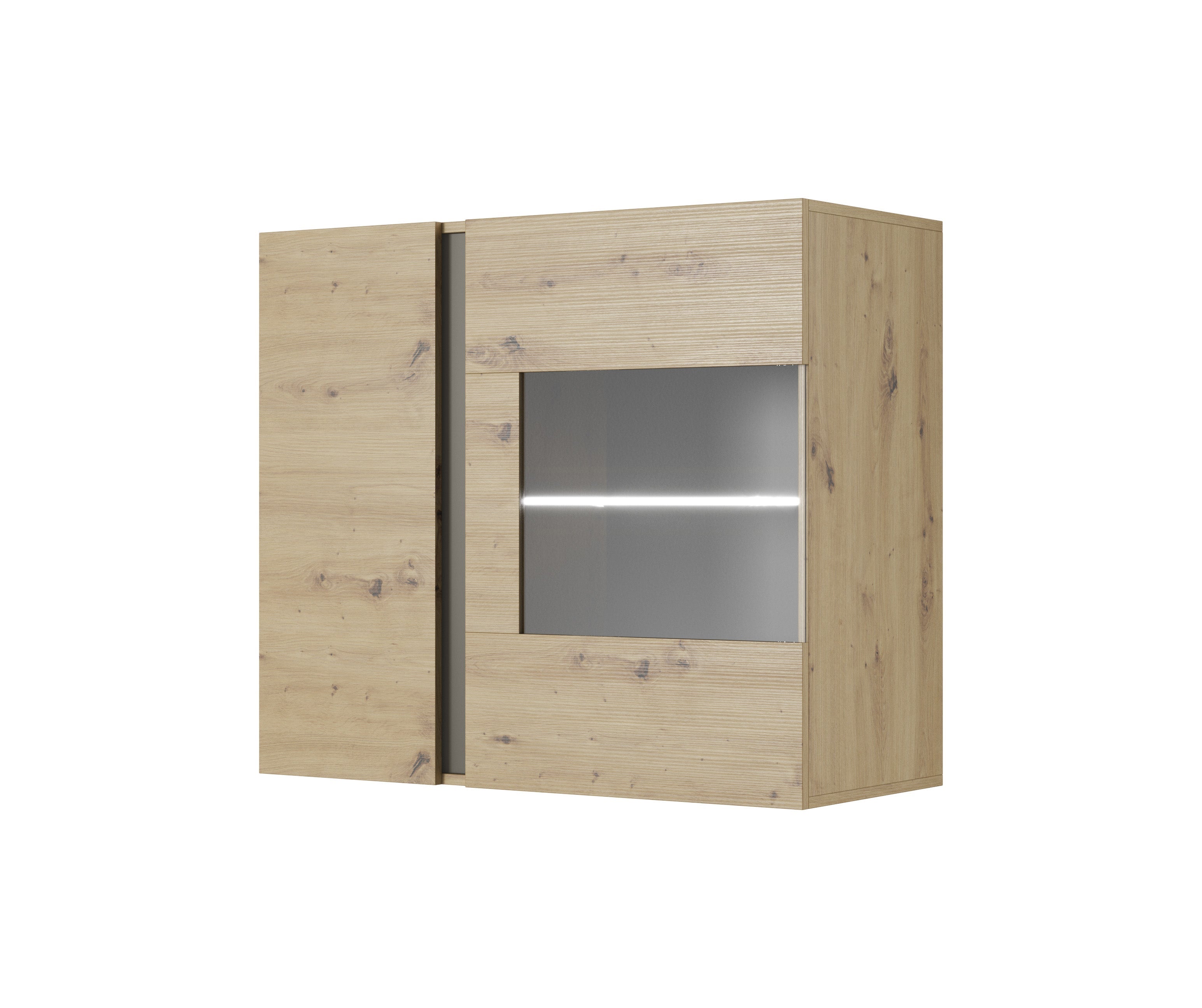 Lask ARCO Wall-Mounted Display Cabinet 96 – 96.5 x 40 x 82.5 cm – Artisan Oak