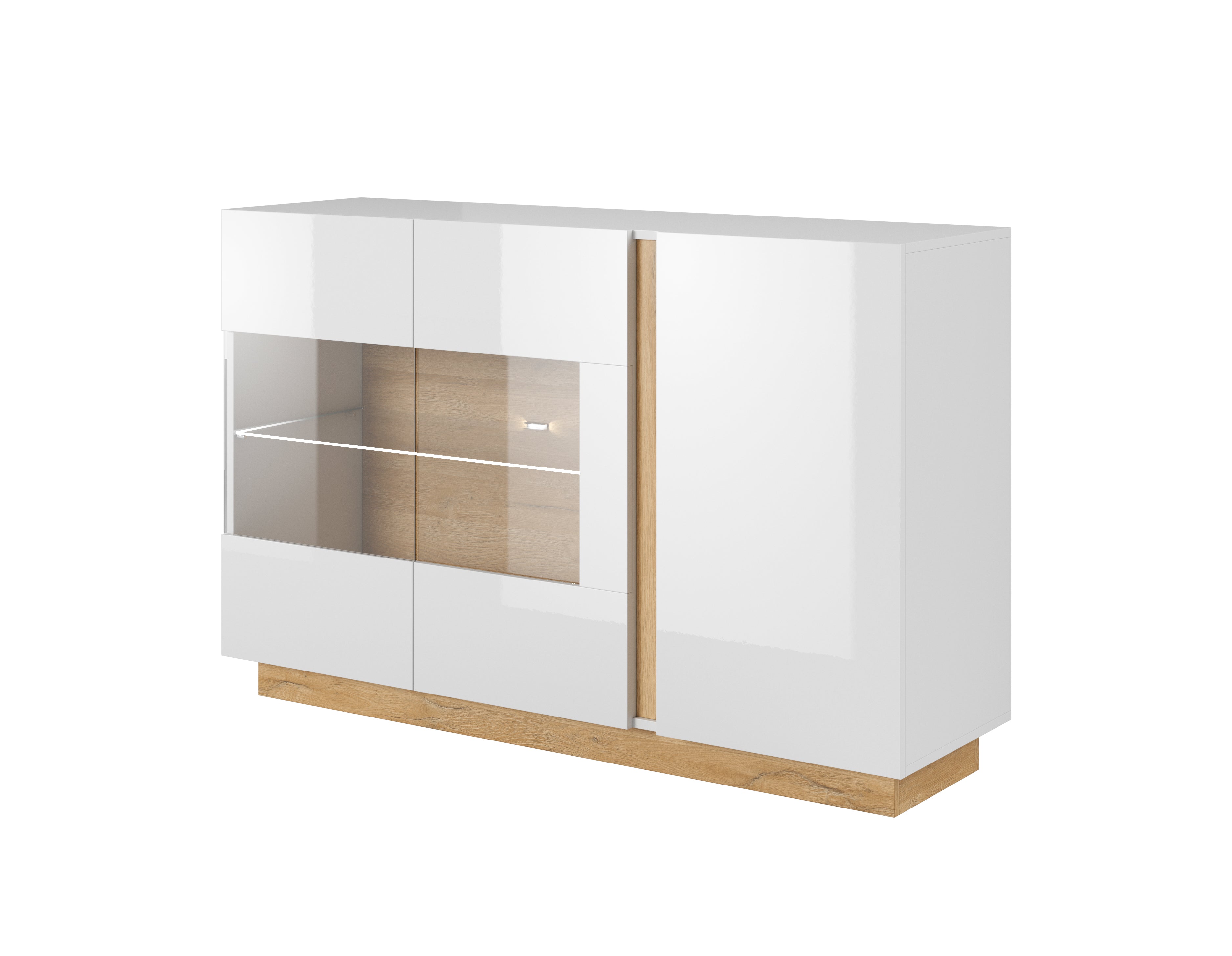 Lask ARCO Sideboard with Display 138 – 138.2 x 40 x 90.5 cm – White