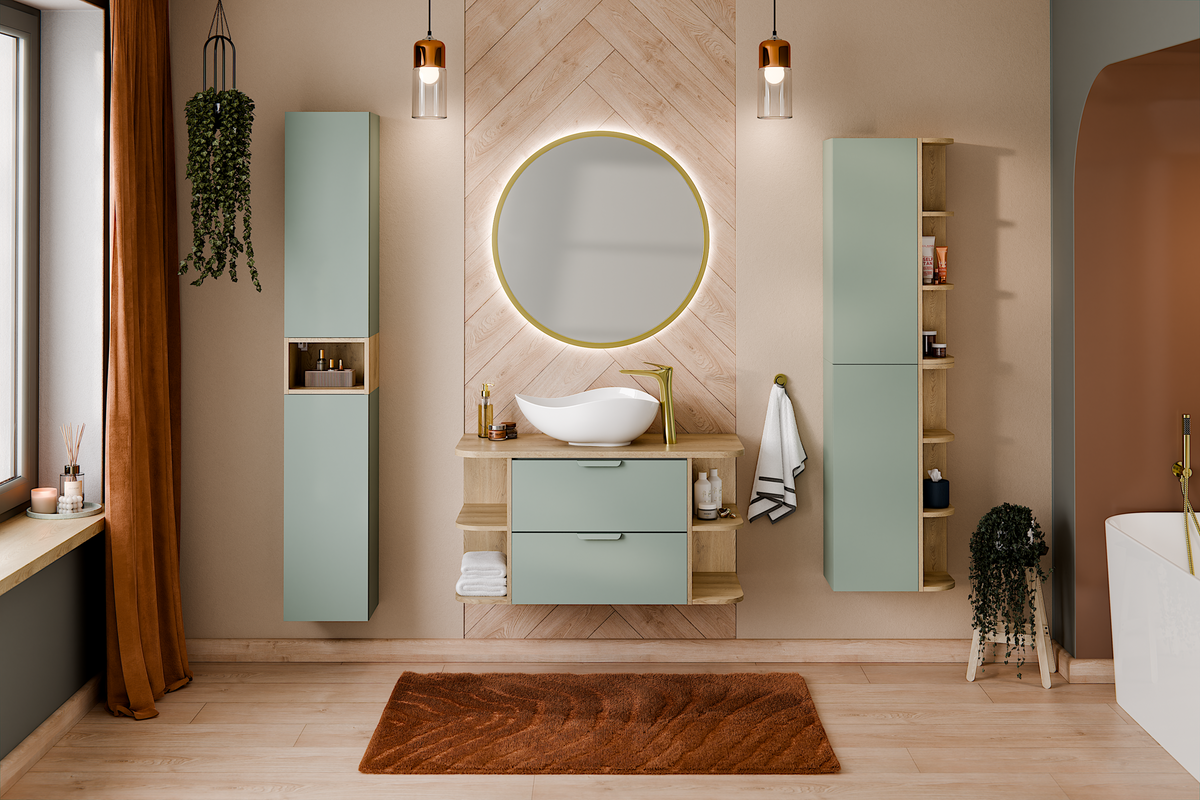 Aster Green Waschtischunterschrank 80 cm – Aloes Matt – Gestalte dein Badezimmer