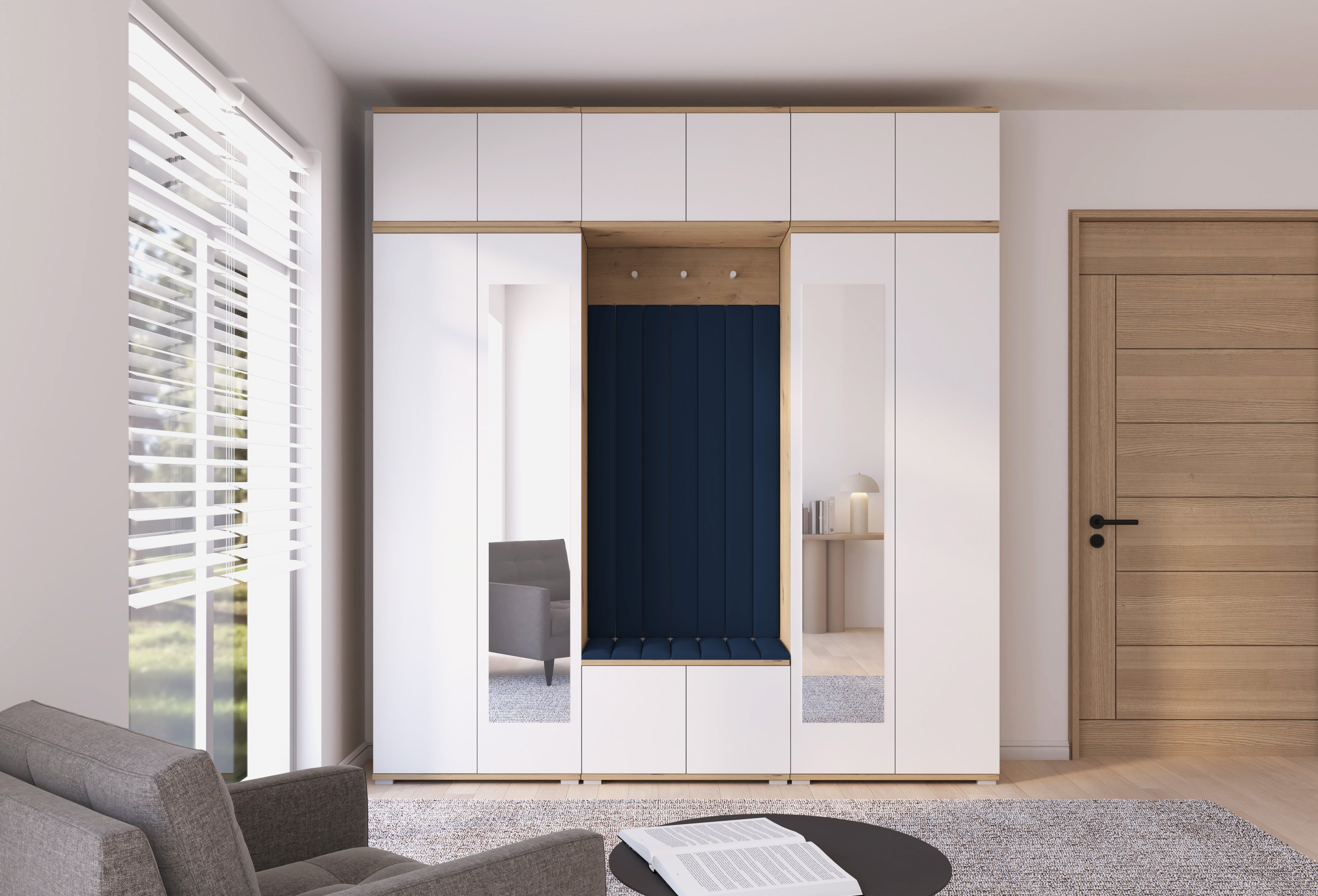 PK Sevilla 10 Hallway Wardrobe -Upholstered Panels in Various Colours