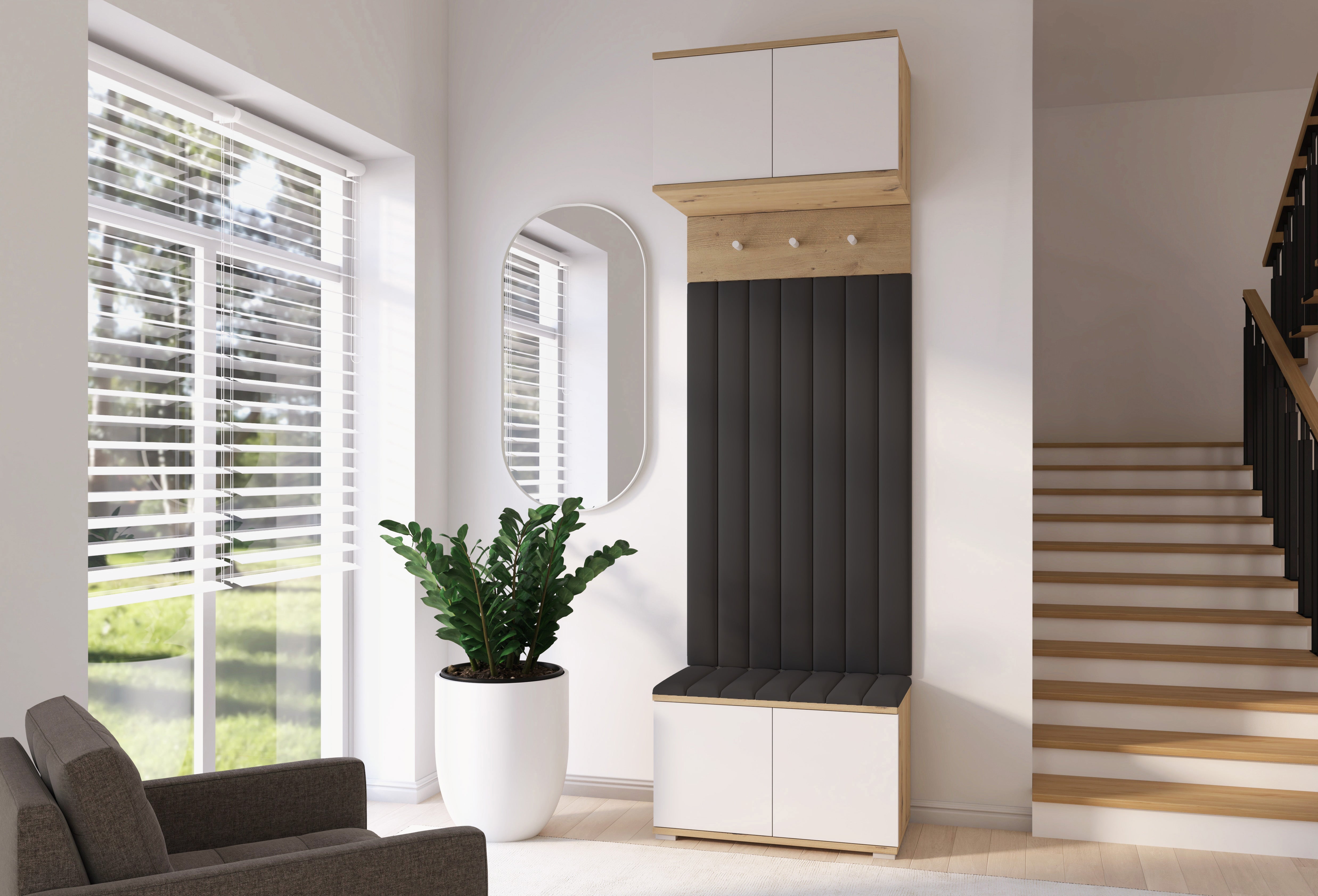 PK Sevilla 11 Hallway Wardrobe - Upholstered Panels in Various Colours