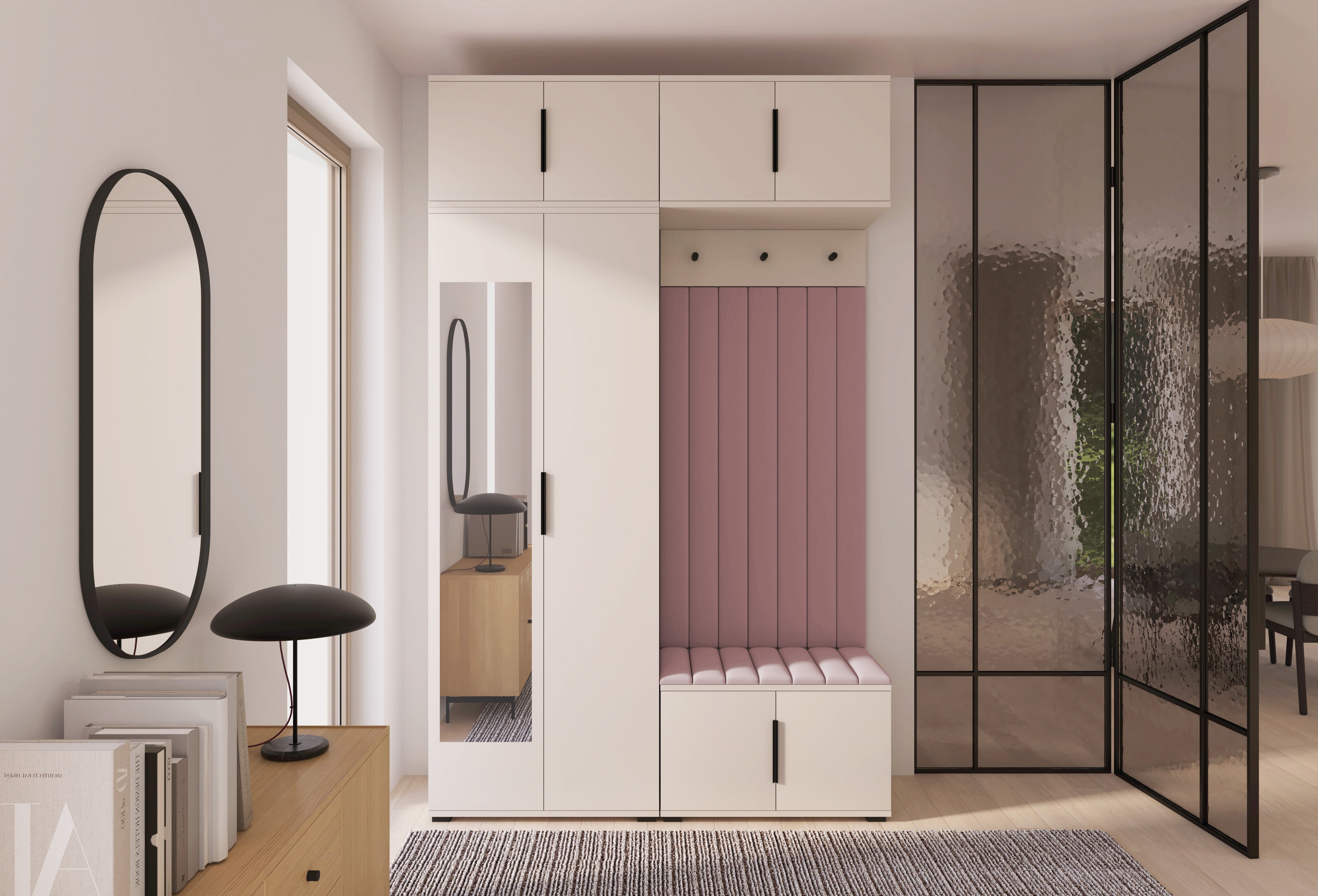 PK Bianco 11 Hallway Wardrobe Set - Upholstered Panels in Various Colours