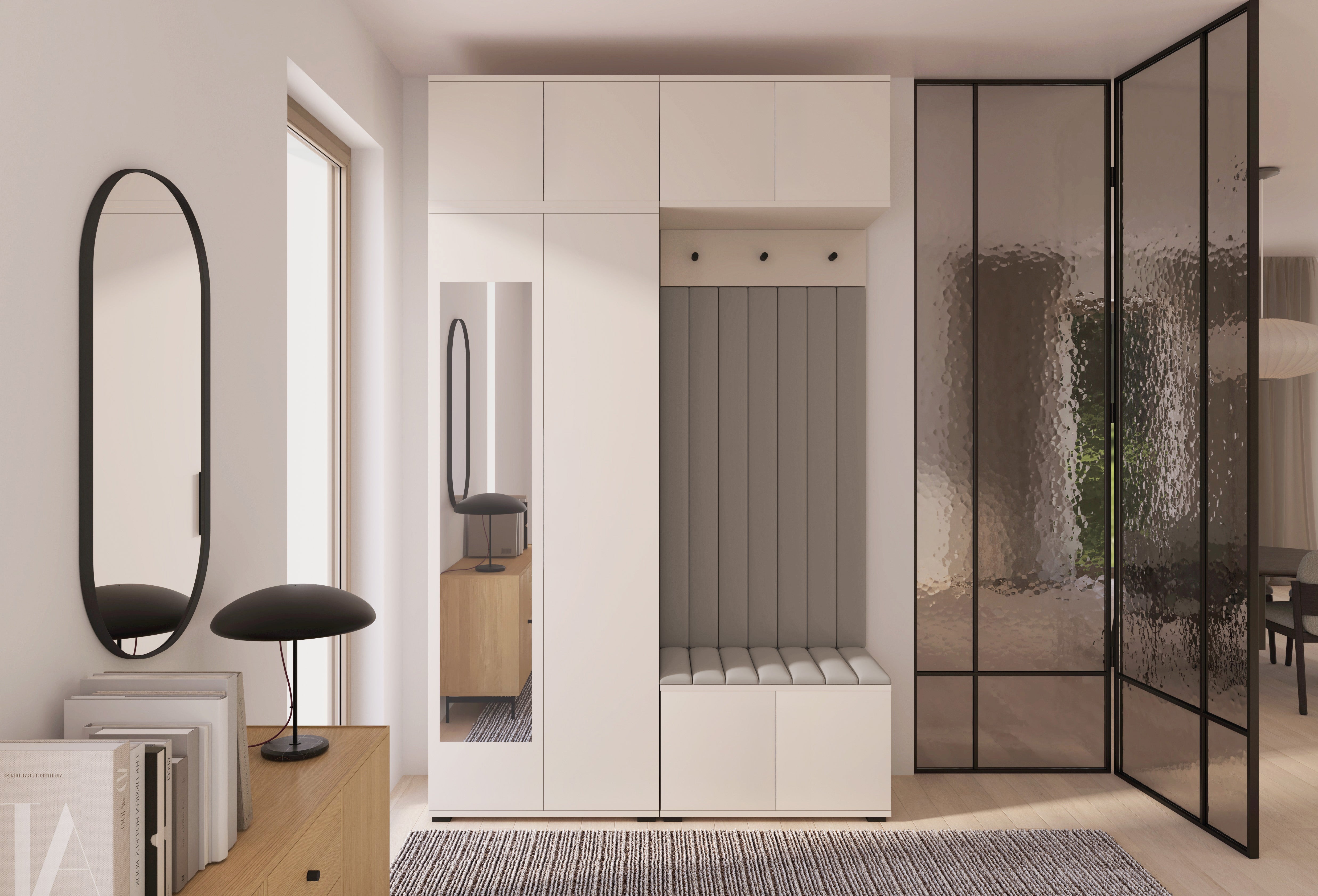 PK Bianco 11 Hallway Wardrobe Set - Upholstered Panels in Various Colours