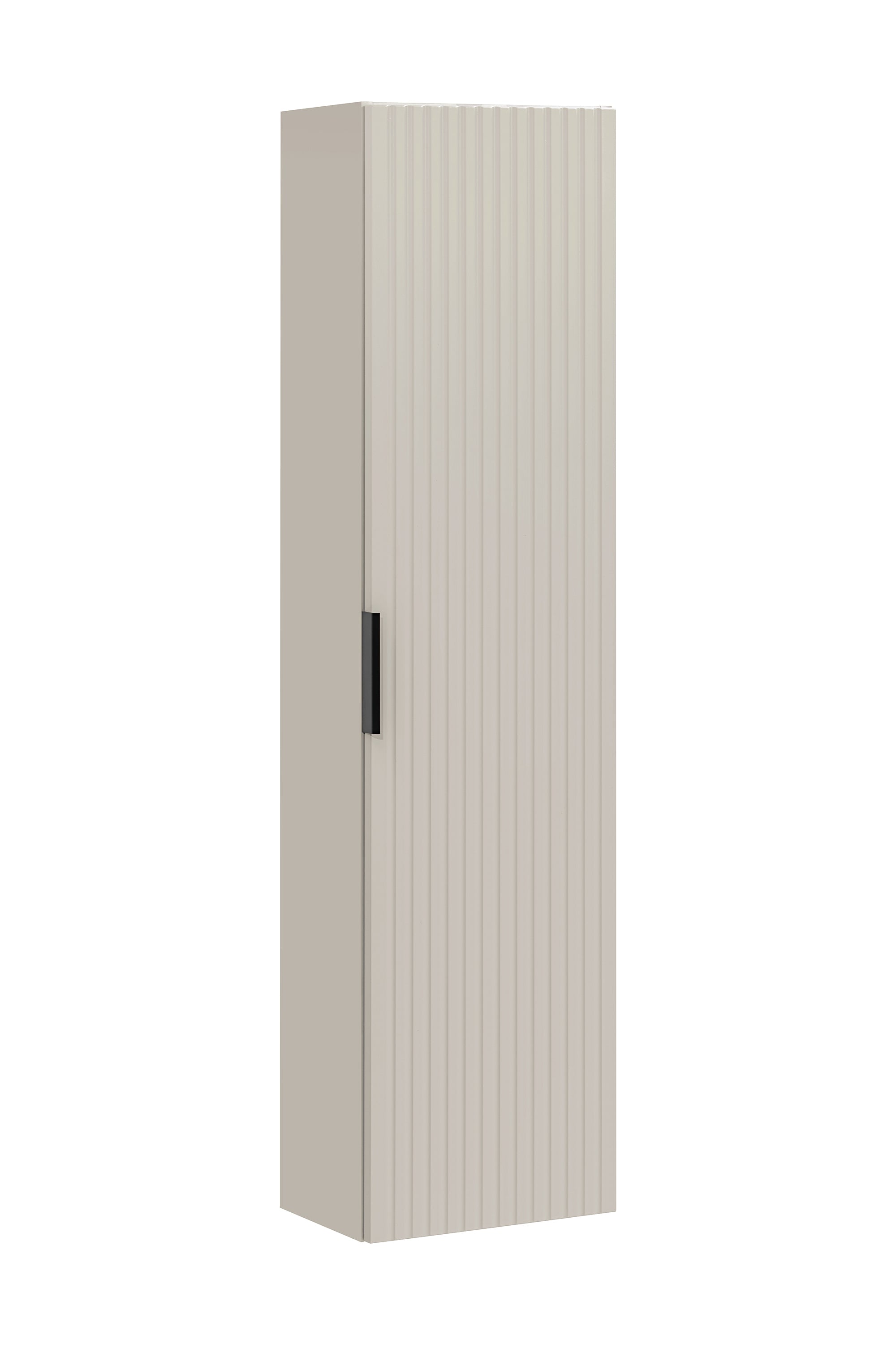 Adel Cashmere Bad-Set mit Hochschrank 120 cm, Griff schwarz, SSET-ADC B WOTAN