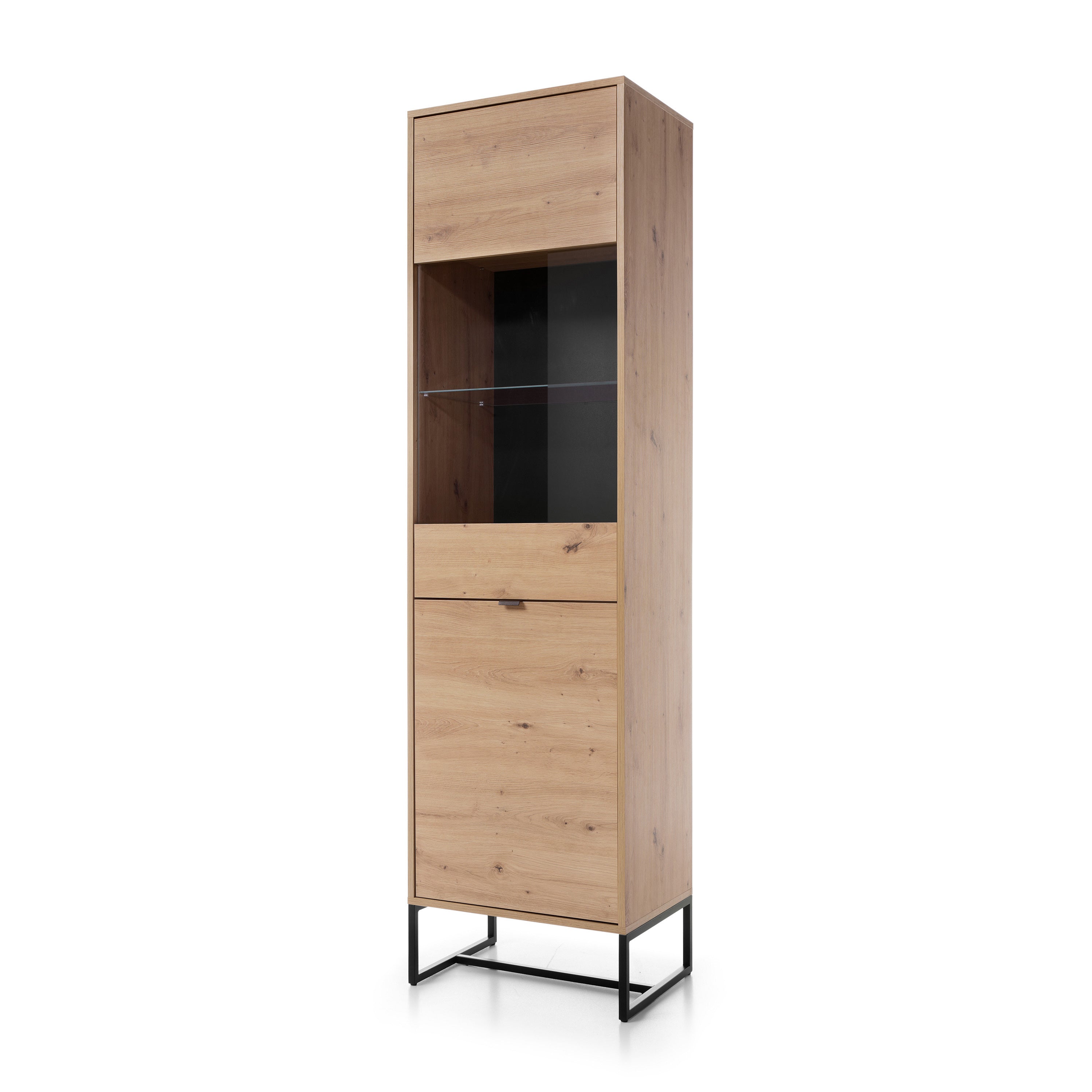 Amber Cabinet 53 - Storage Cabinet with Two Doors and Glass Cabinet Display