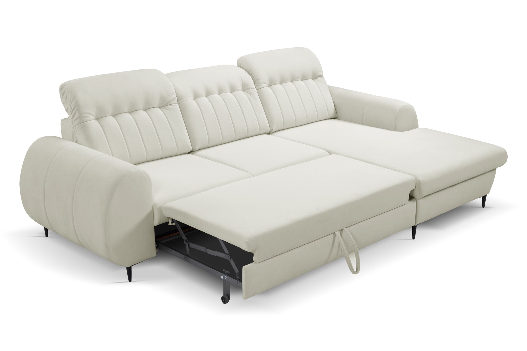 Lask BIANCO Corner Sofa with Sleeping Function – 275 x 166 cm – Left or Right Configuration