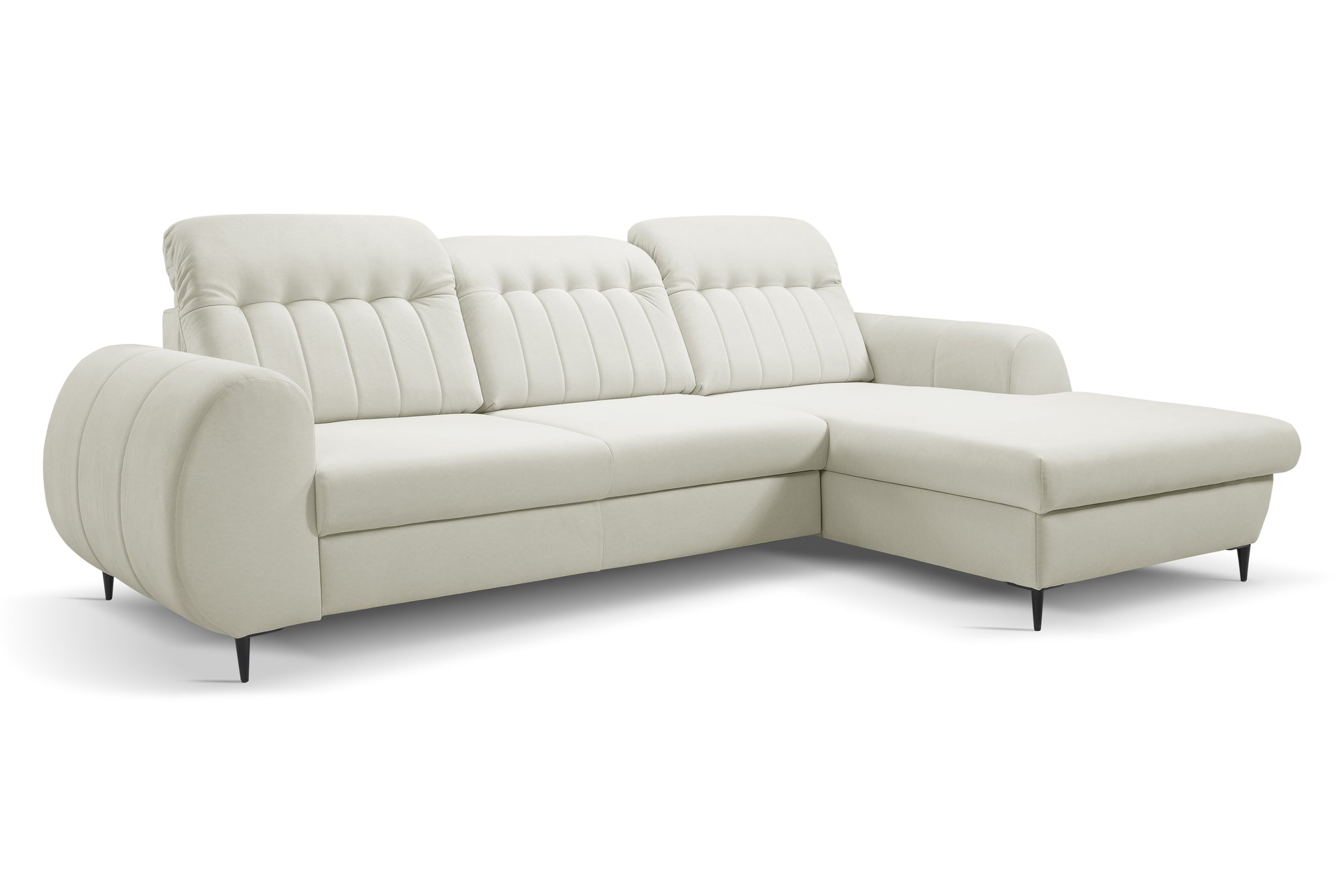 Lask BIANCO Corner Sofa with Sleeping Function – 275 x 166 cm – Left or Right Configuration