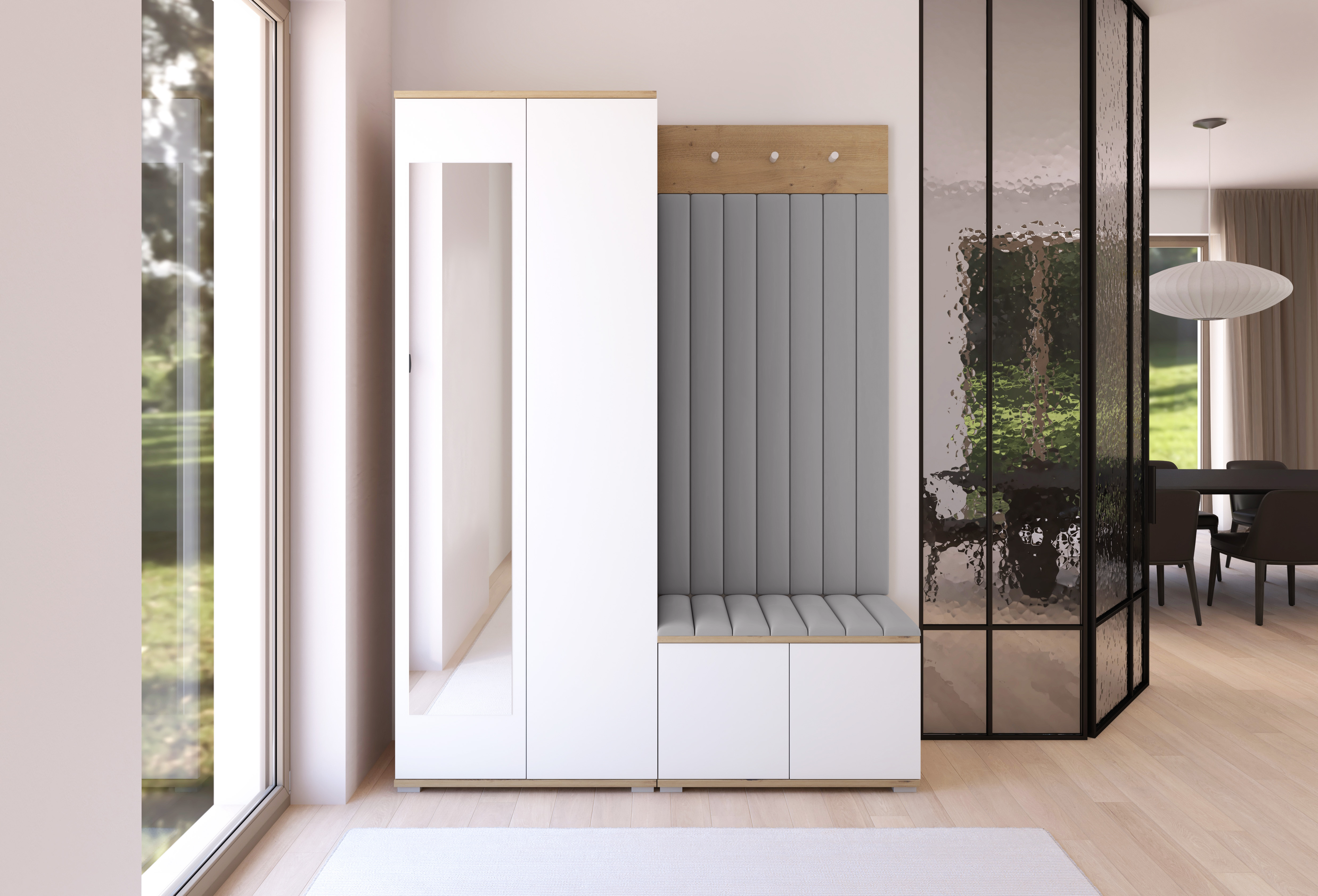 PK Sevilla 7 Hallway Wardrobe -Upholstered Panels in Various Colours
