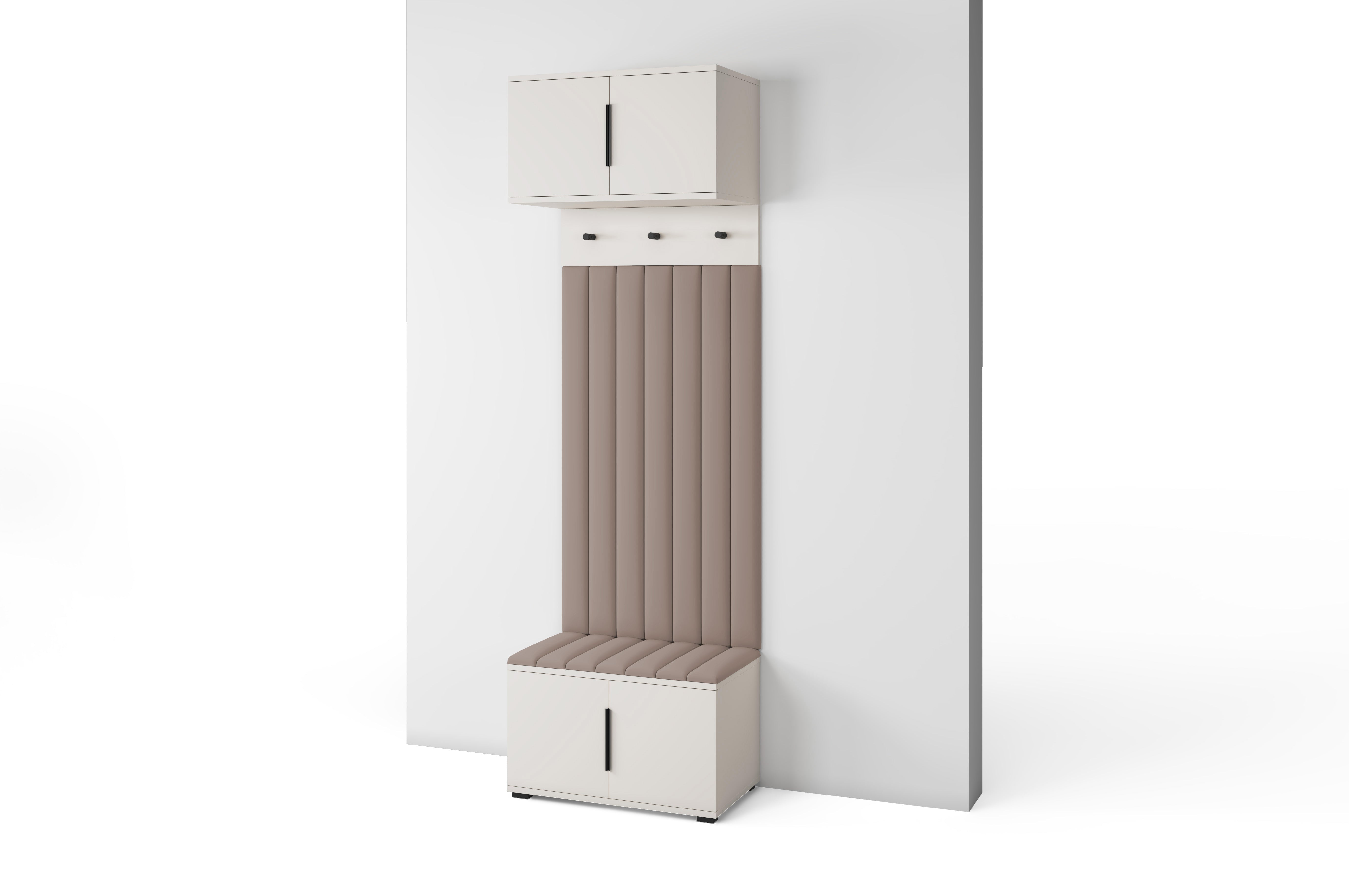 PK Bianco 15 Hallway Wardrobe Set - Upholstered Panels in Various Colours