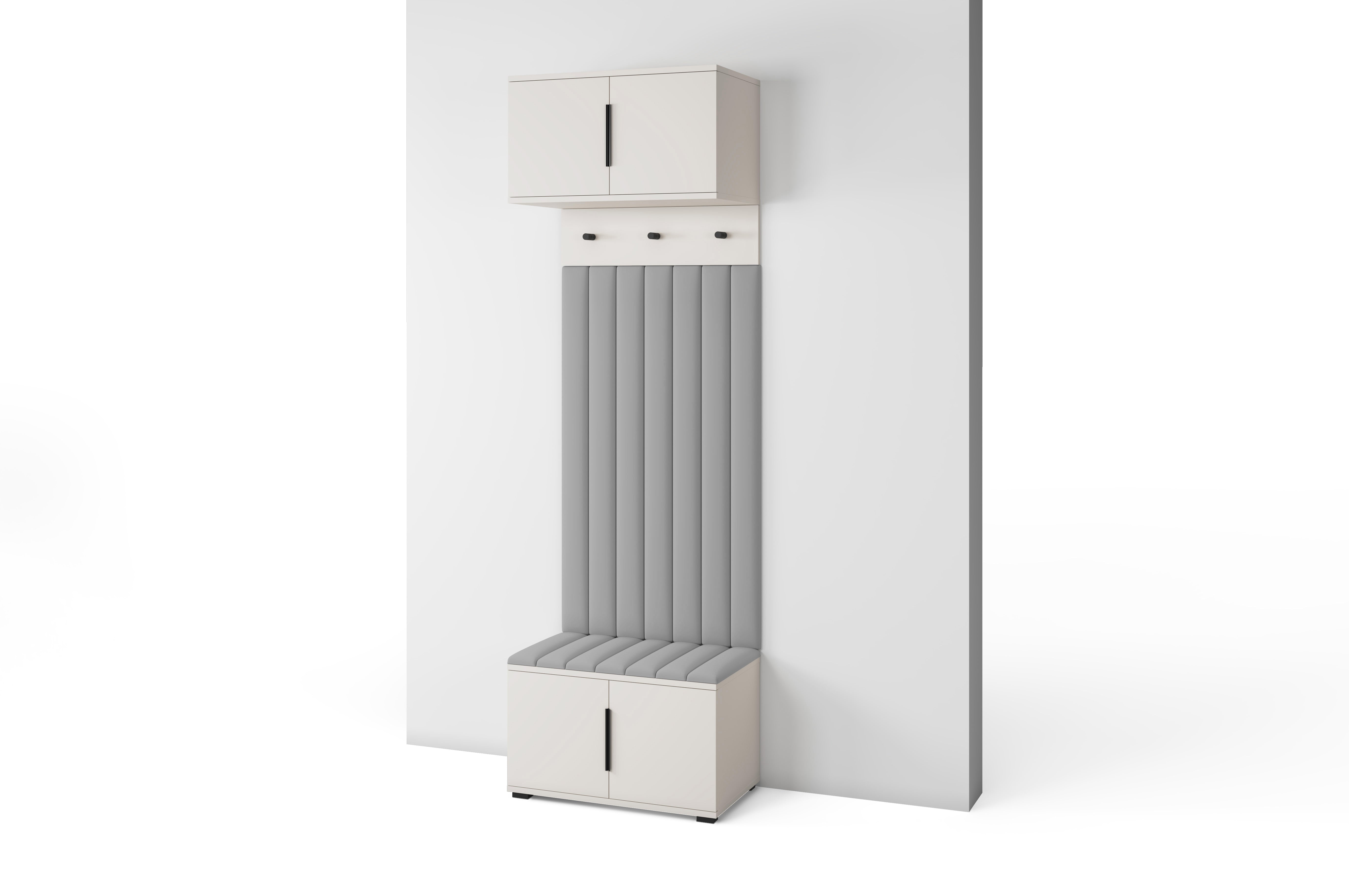 PK Bianco 15 Hallway Wardrobe Set - Upholstered Panels in Various Colours