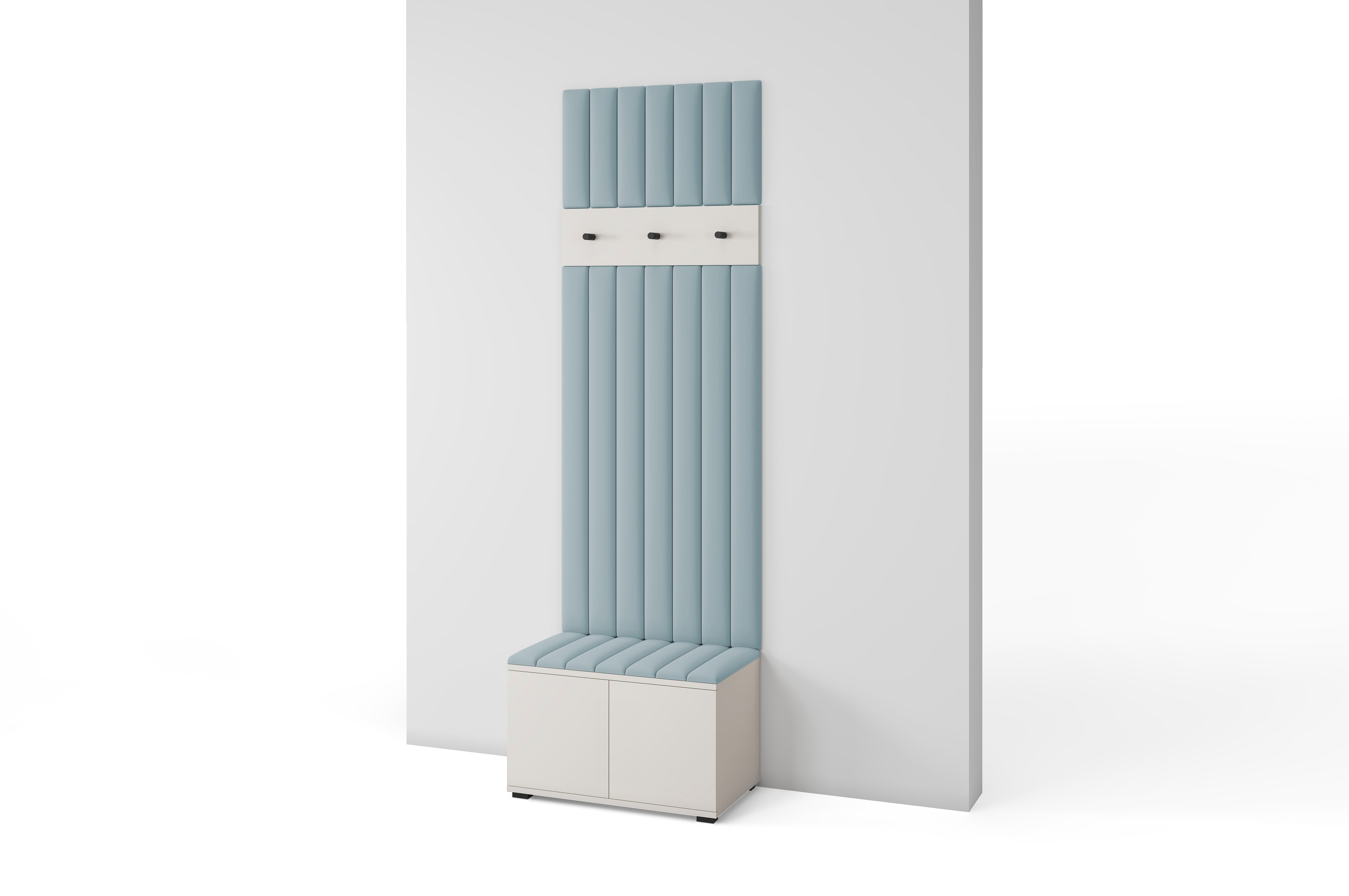 PK Bianco 16 Hallway Wardrobe Set - Upholstered Panels in Various Colours