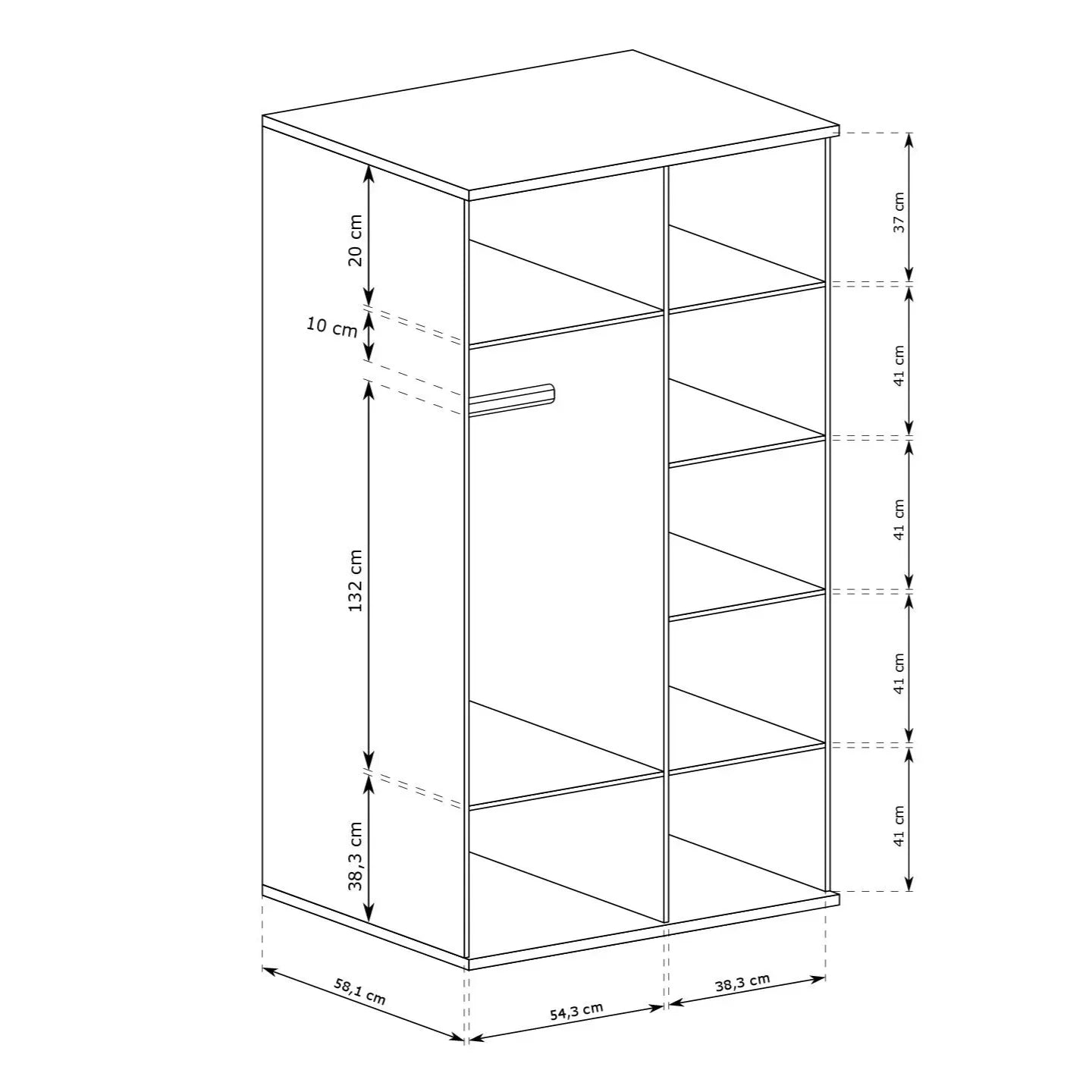 S-Cali Wardrobe with Mirror C-25
