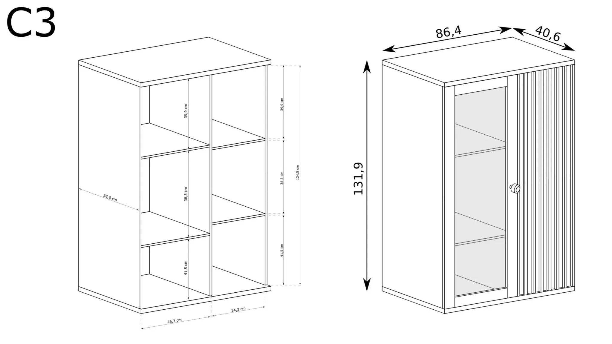 S-CALI Glasvitrine C-3