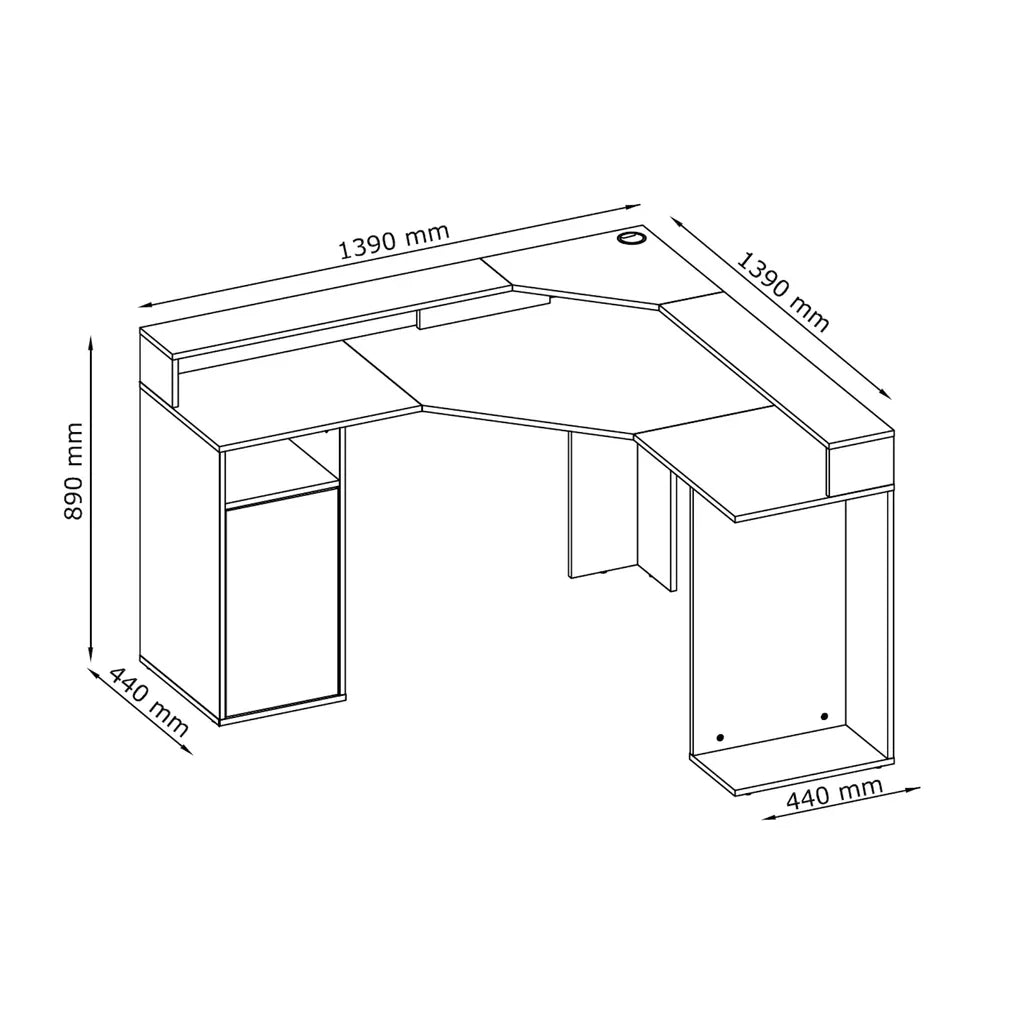 MO Carbon Corner Desk - Gray