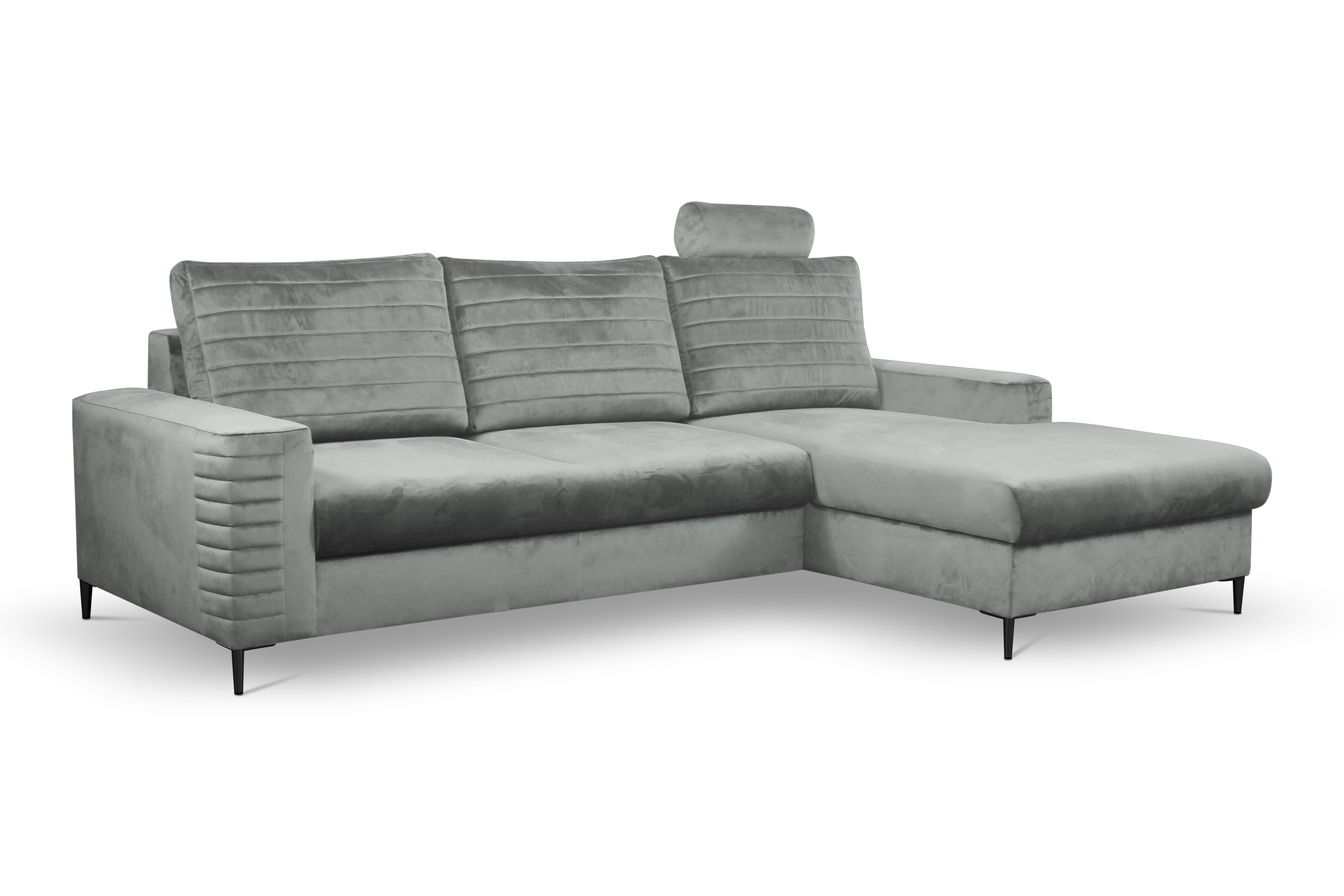 Lask COLLIN Corner Sofa with Sleeping Function & Storage – 257 x 180 cm – Left or Right Configuration