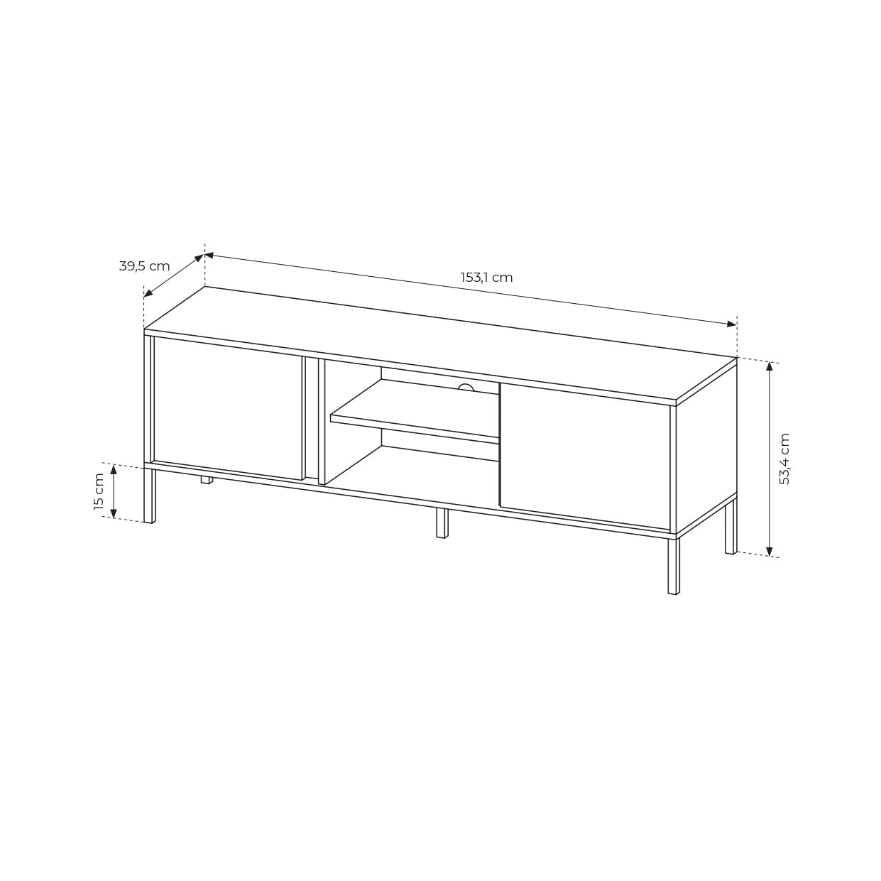 Lask Dast TV Cabinet 153 – 2-Door Design