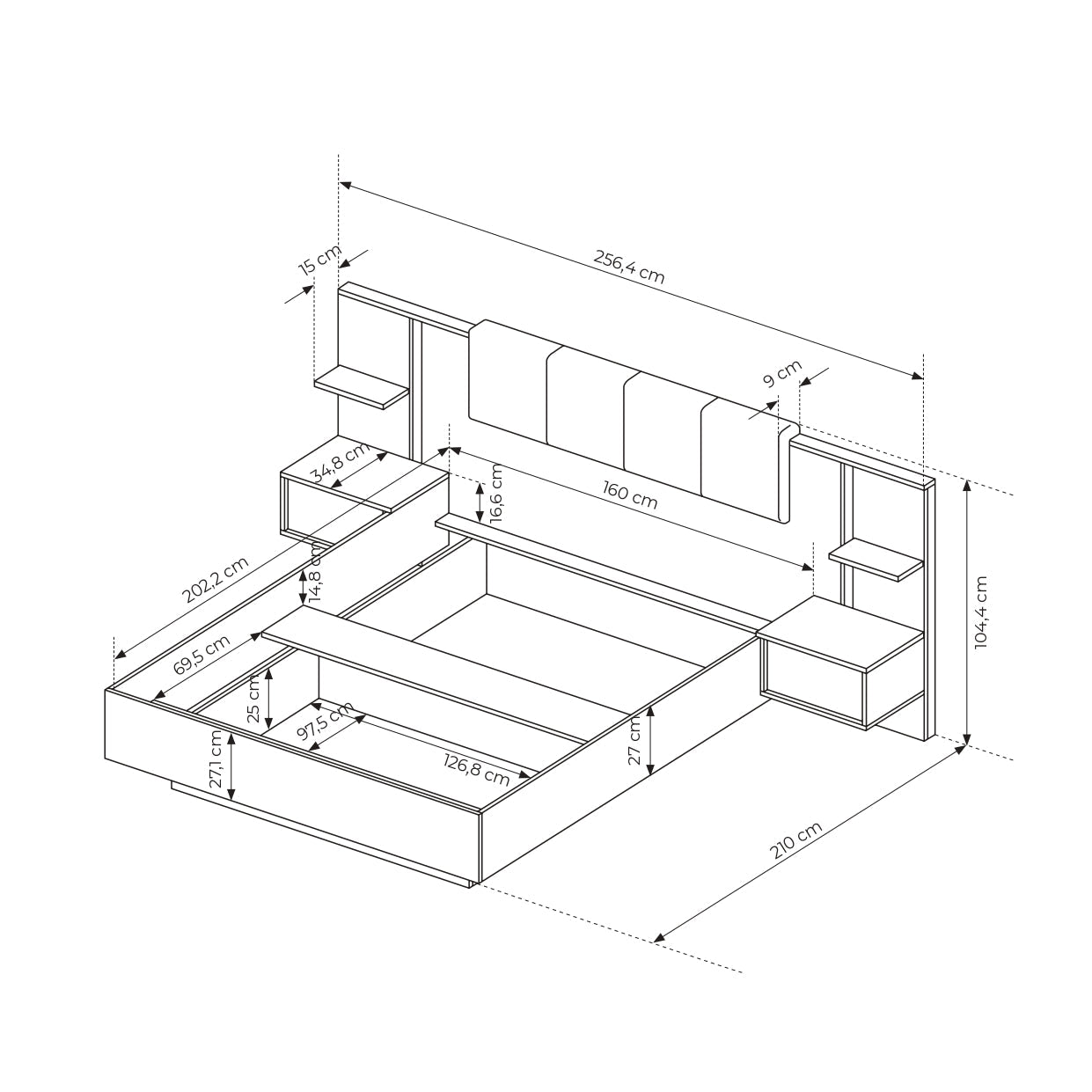 Lask Dast – Bed with Nightstands