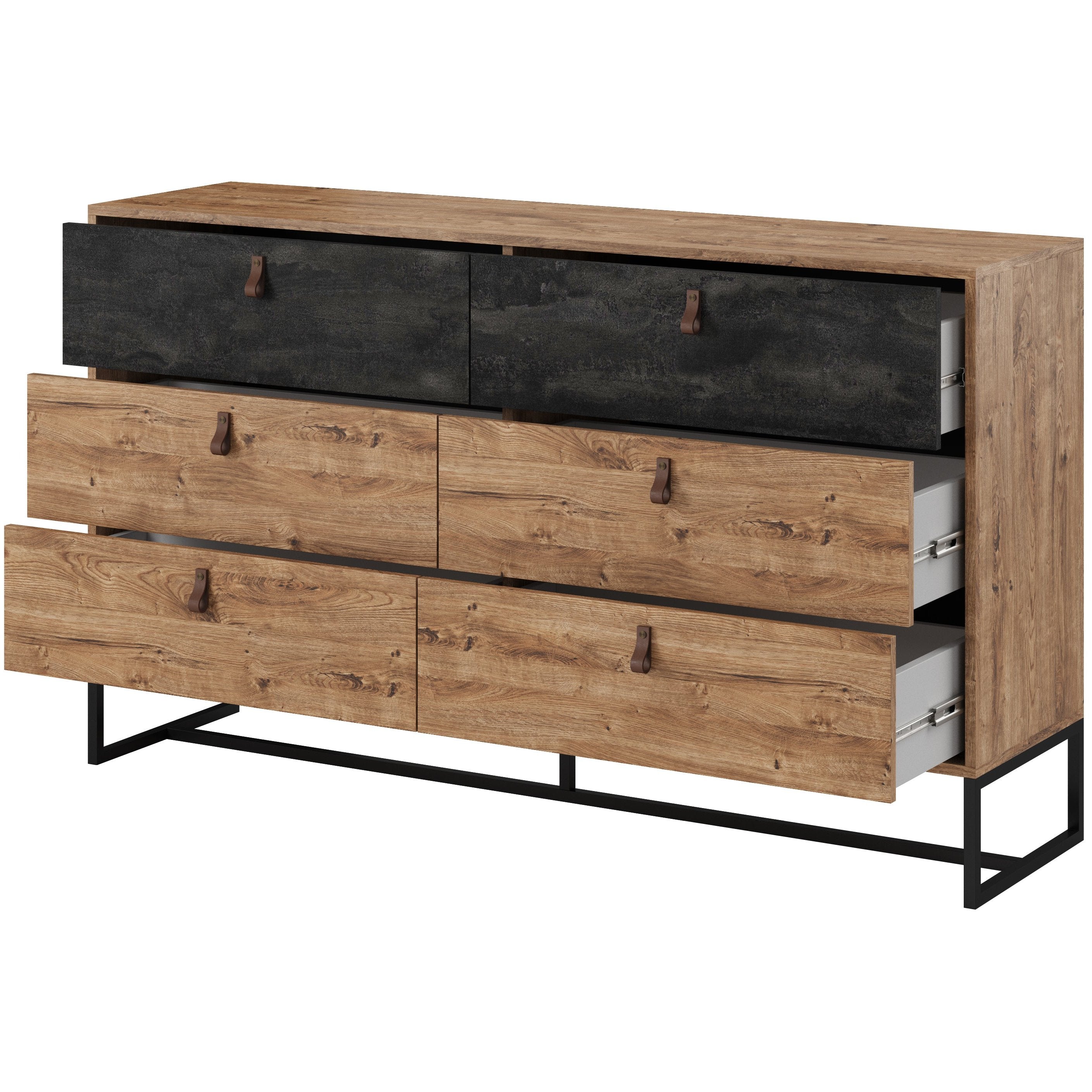 Dark Dresser 154 - Cabinet with Six Storage Drawers