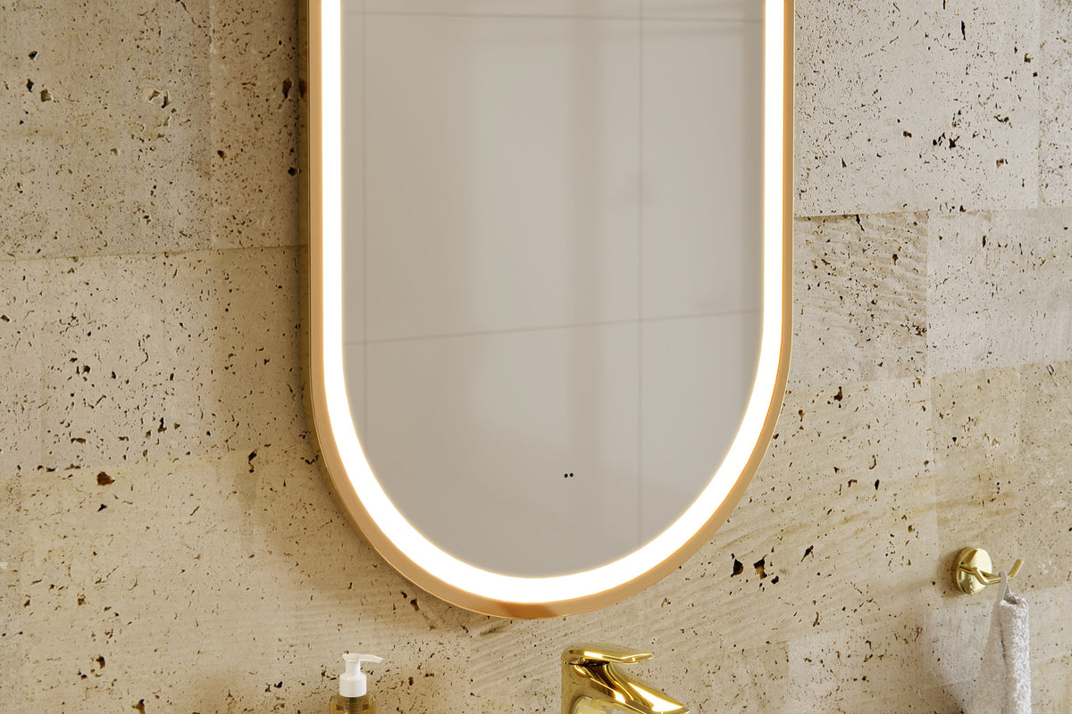 Apollo 2 Gold LED Mirror – 70 x 90 cm