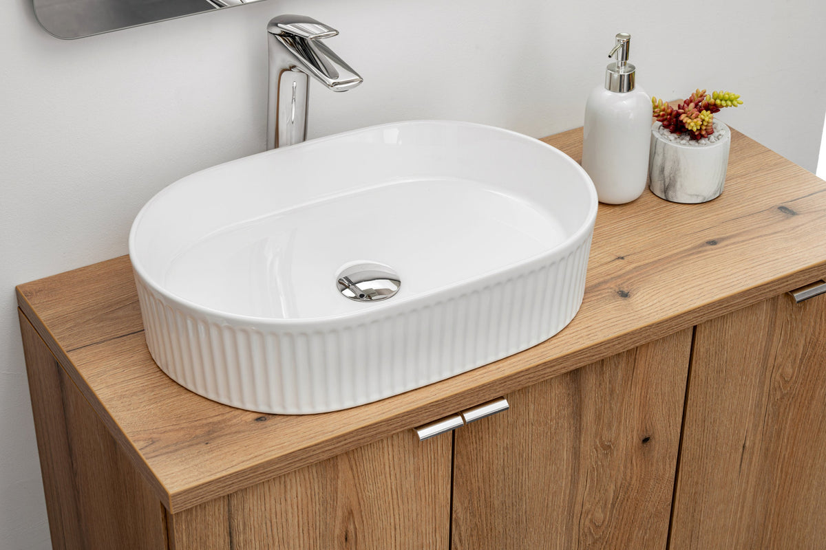 Beyond 5 Aufsatzwaschtisch, weiß glänzend – Keramik, 48 cm