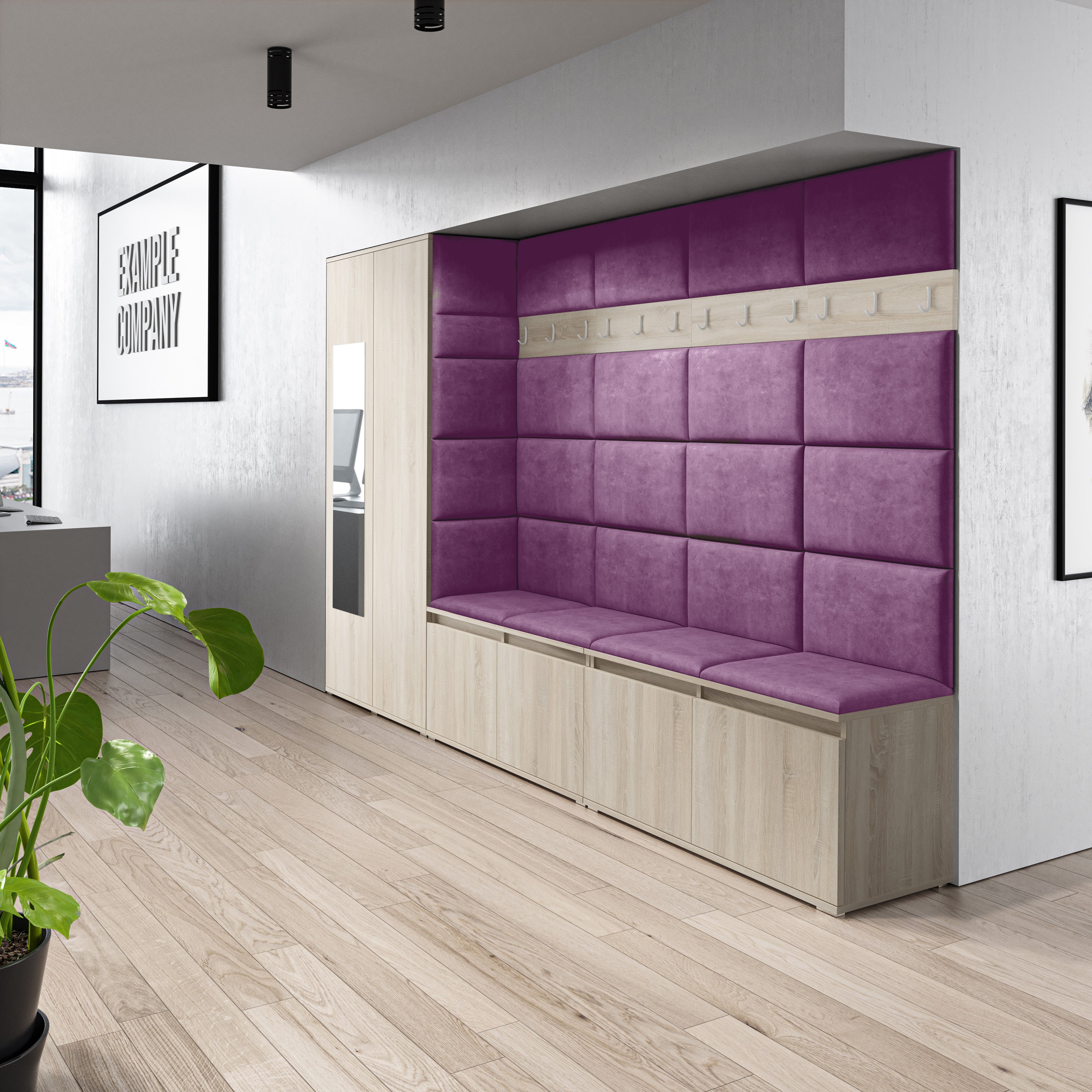 PK Emi 9 Hallway Wardrobe Sonoma Oak - Upholstered Panels in Various Colours