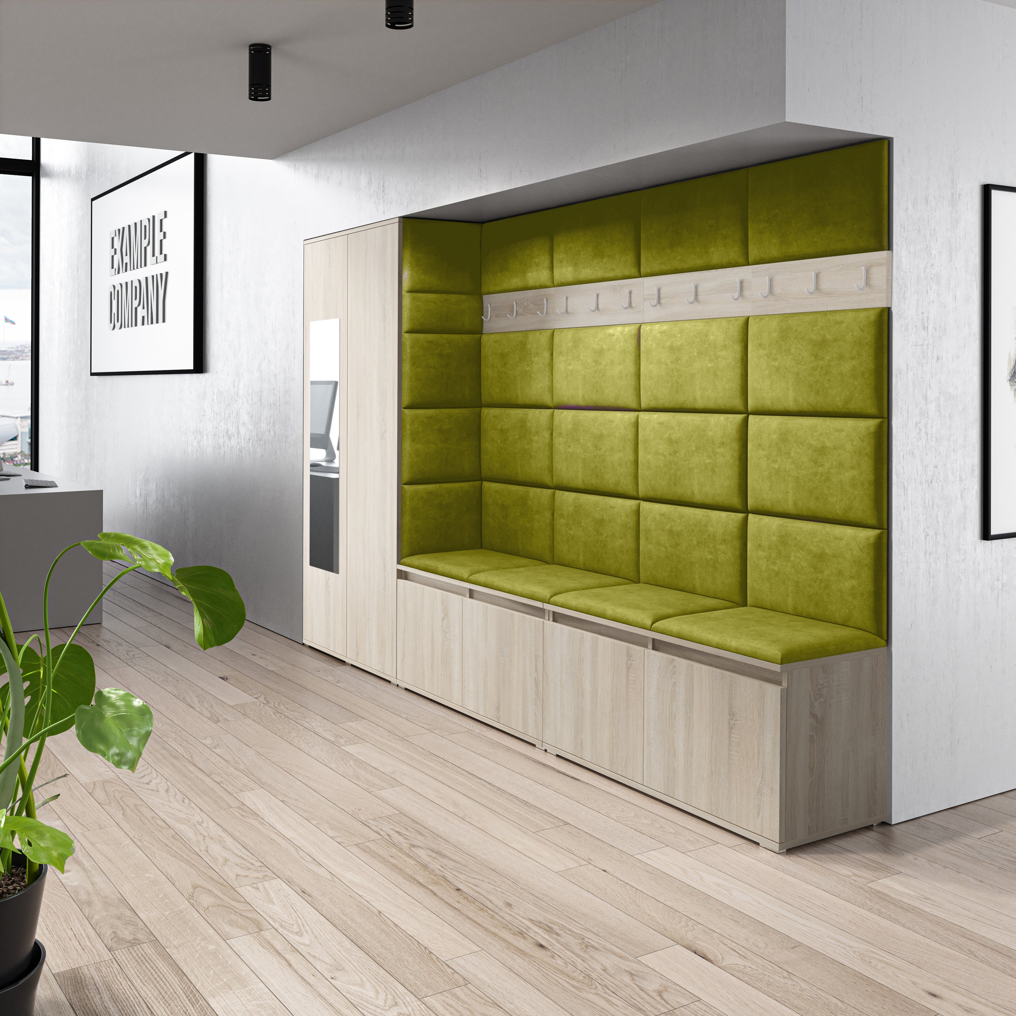 PK Emi 9 Hallway Wardrobe Sonoma Oak - Upholstered Panels in Various Colours