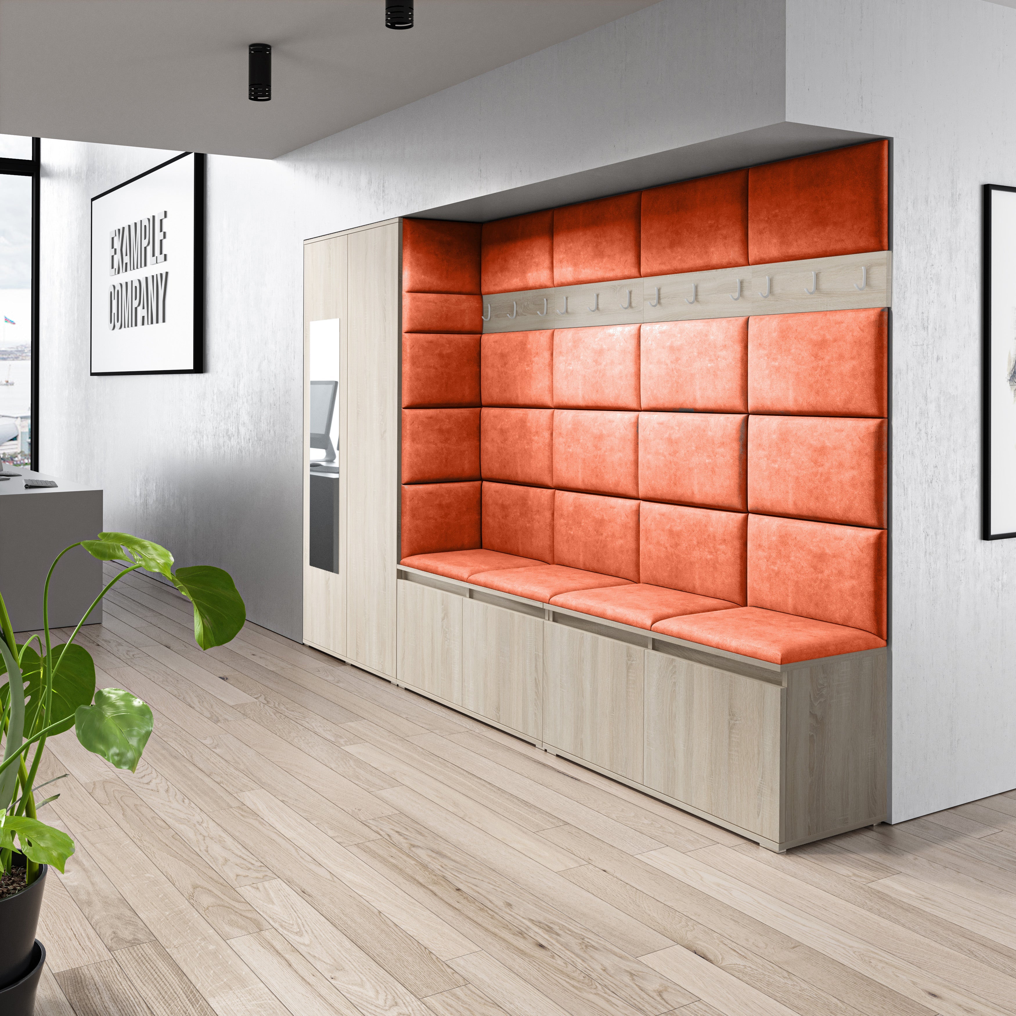 PK Emi 9 Hallway Wardrobe Sonoma Oak - Upholstered Panels in Various Colours