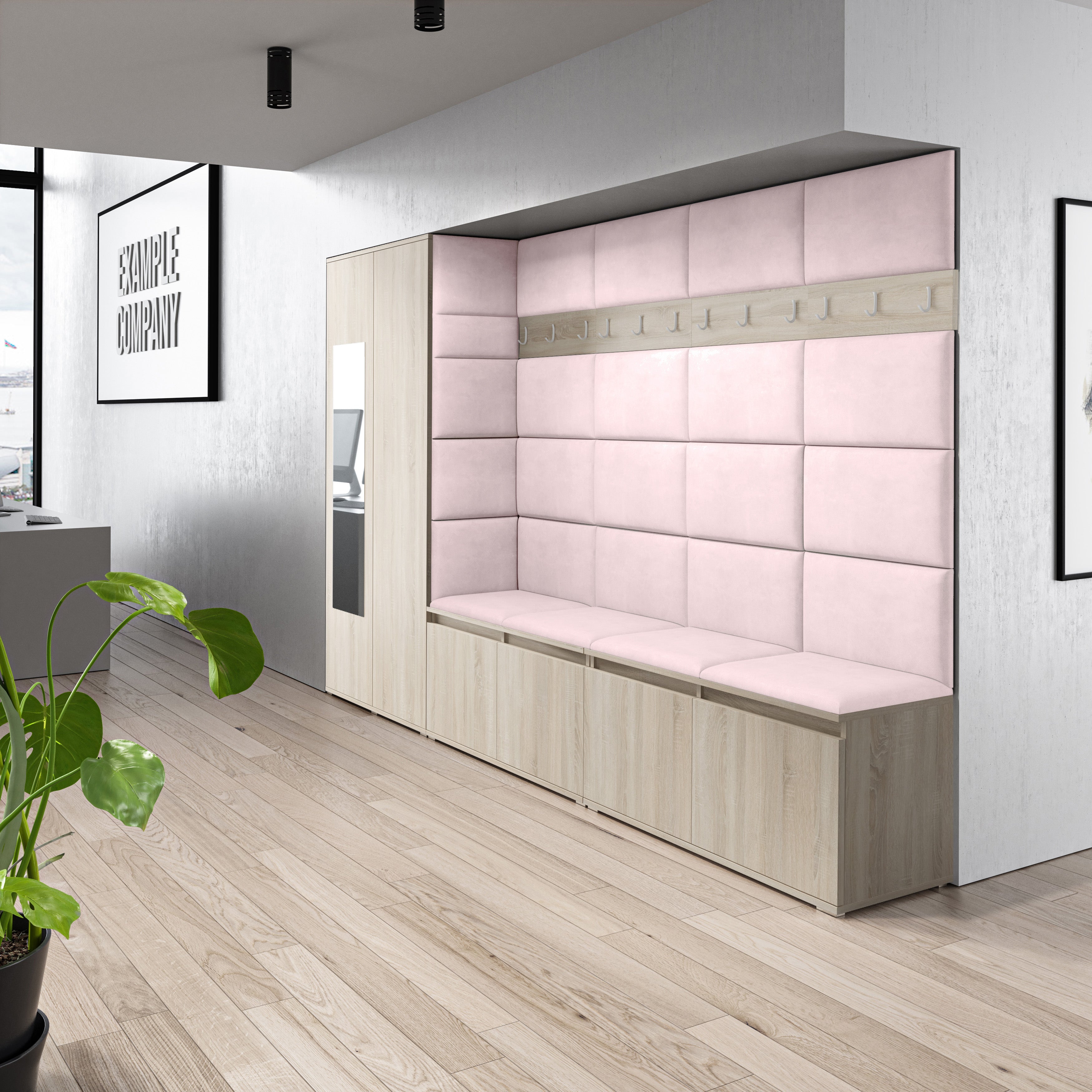 PK Emi 9 Hallway Wardrobe Sonoma Oak - Upholstered Panels in Various Colours