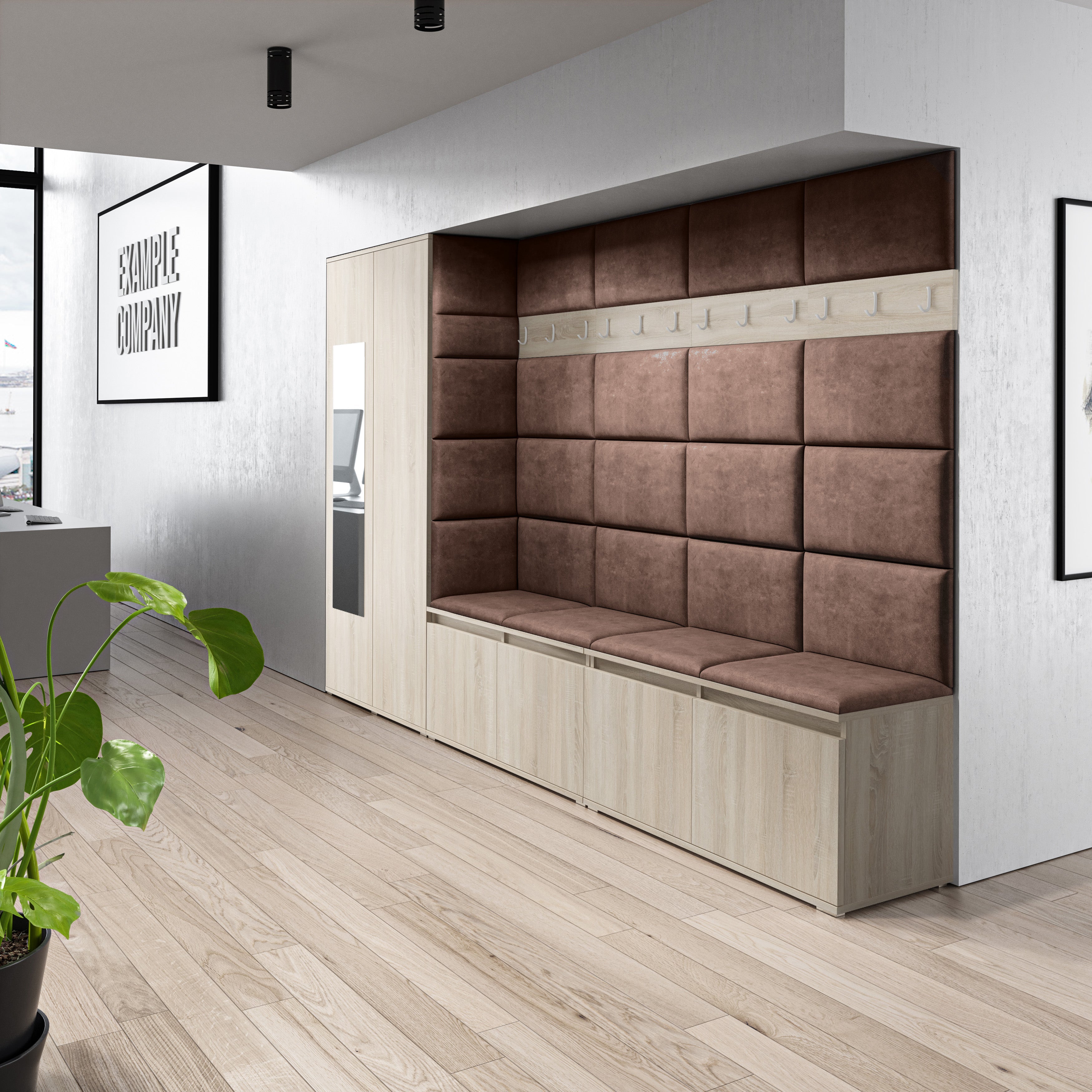 PK Emi 9 Hallway Wardrobe Sonoma Oak - Upholstered Panels in Various Colours