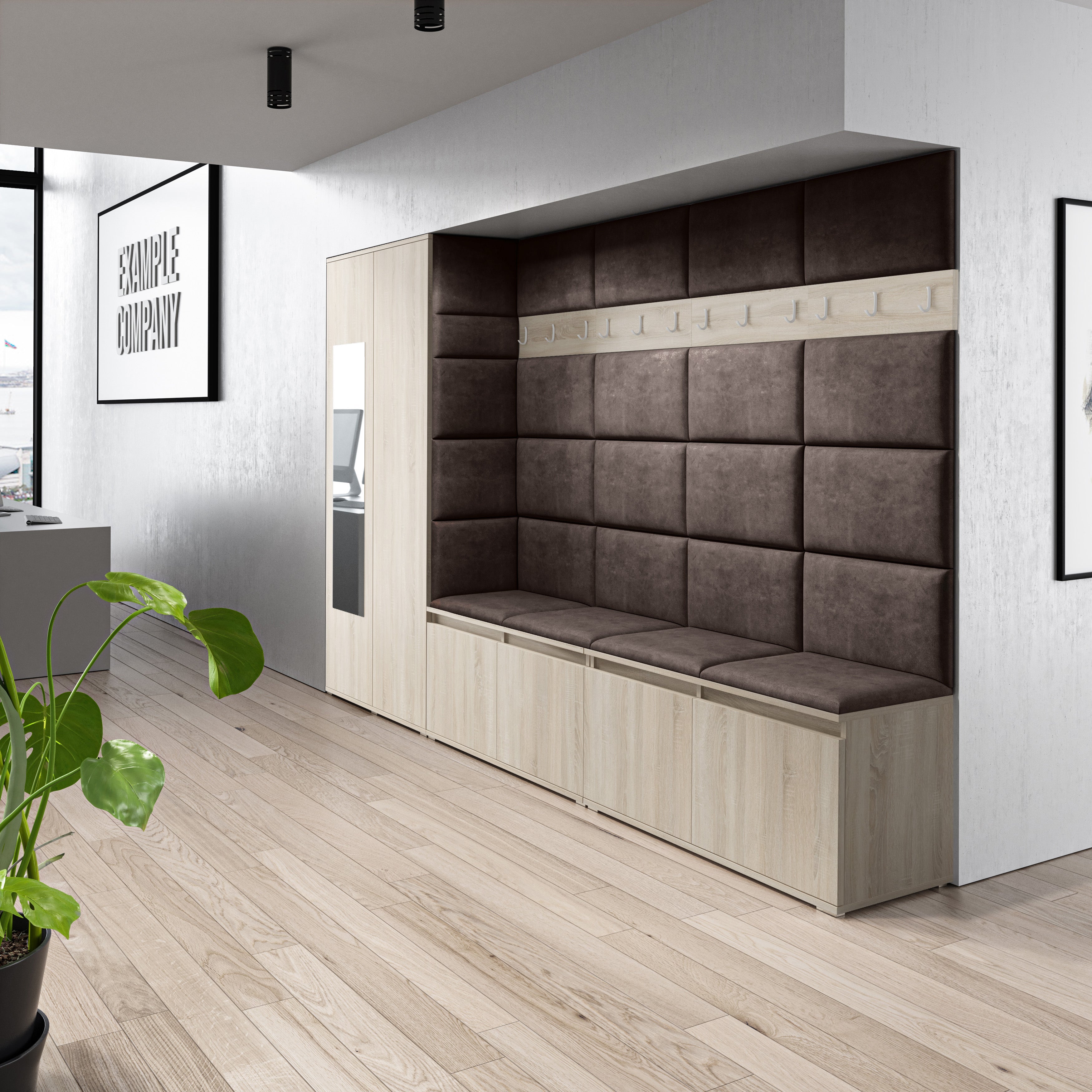 PK Emi 9 Hallway Wardrobe Sonoma Oak - Upholstered Panels in Various Colours