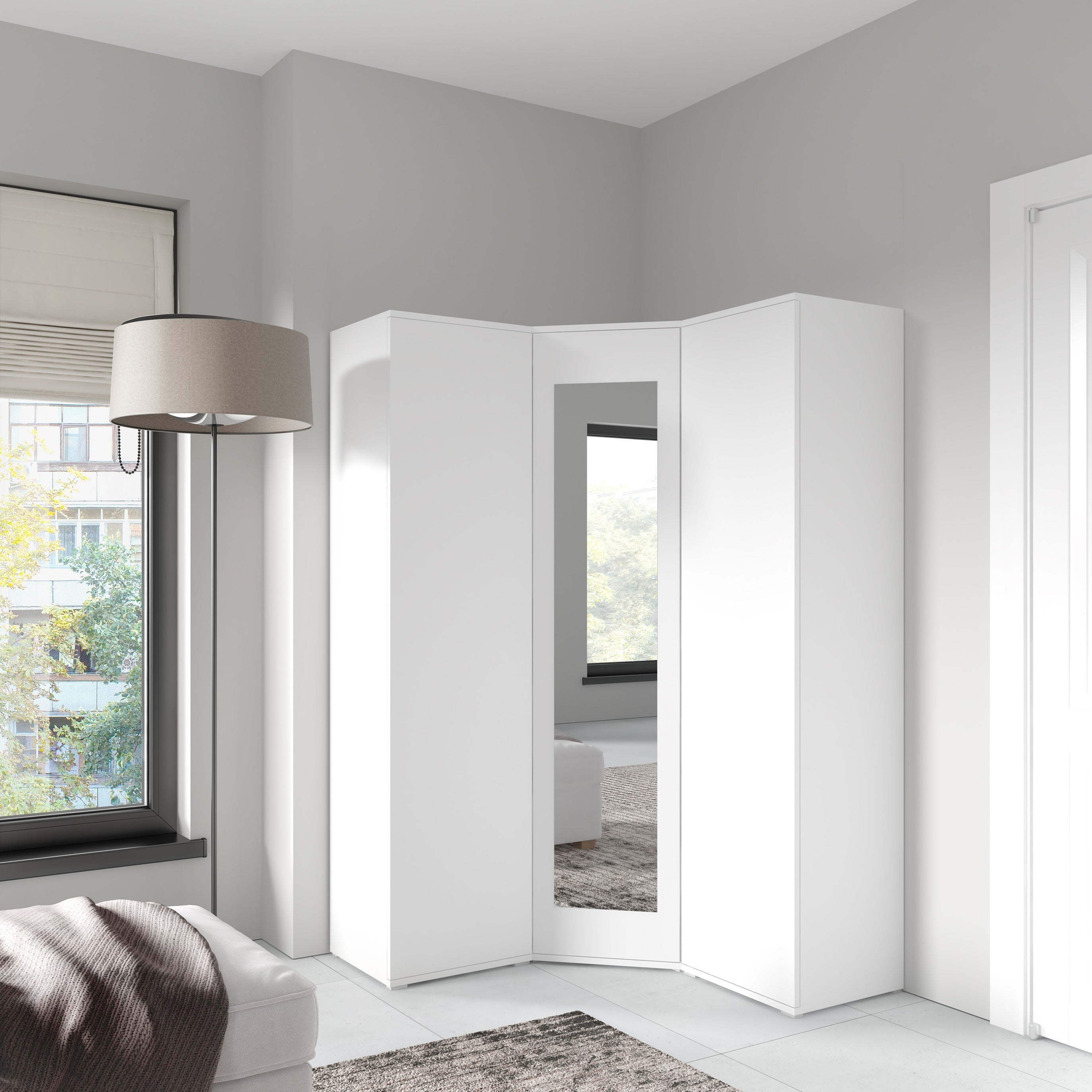 PK Emi 40 Hallway Wardrobe White/ Sonoma Oak/Graphite/Aristan Oak-Black