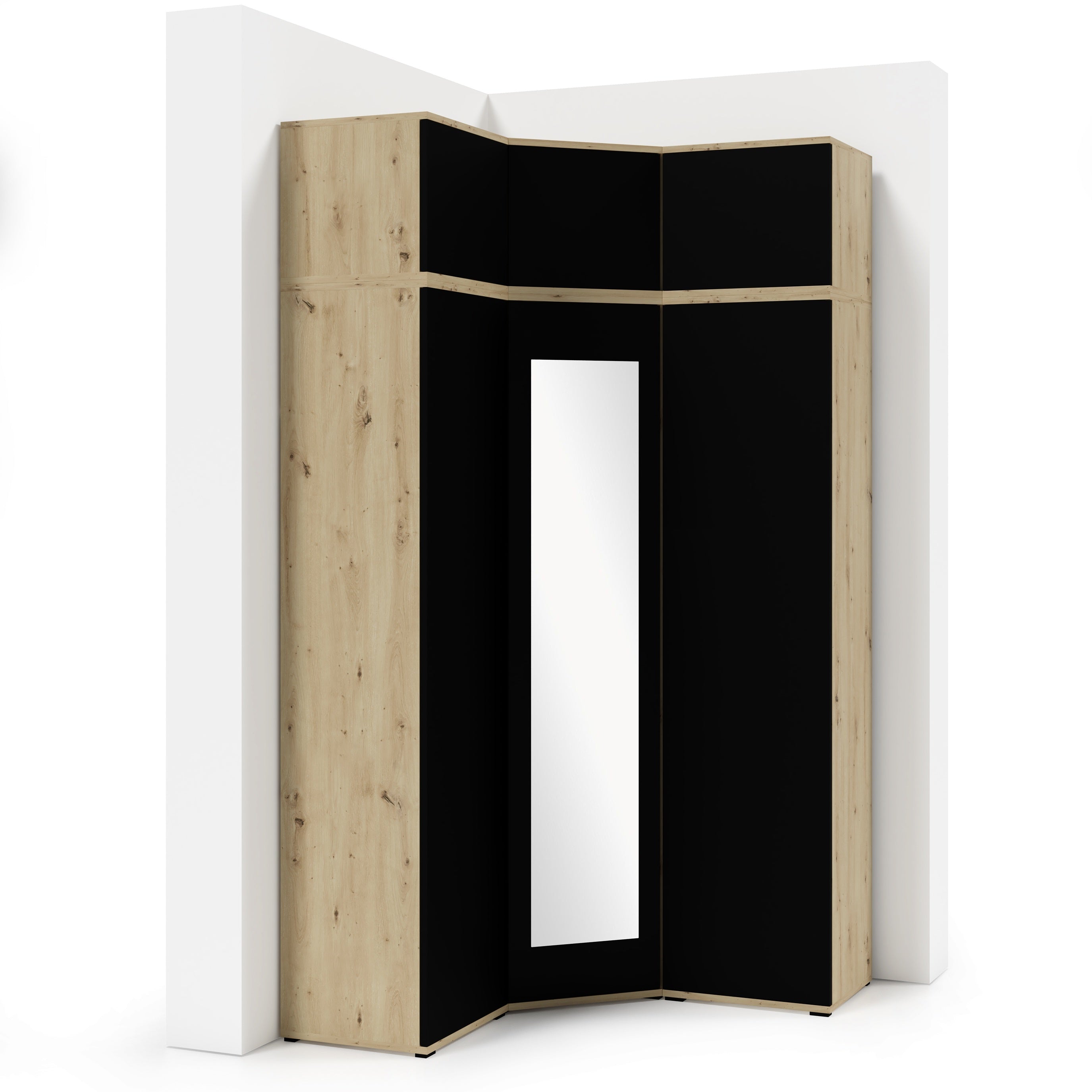 PK Emi 41 Hallway Wardrobe White/ Sonoma Oak/Graphite/Aristan Oak-Black