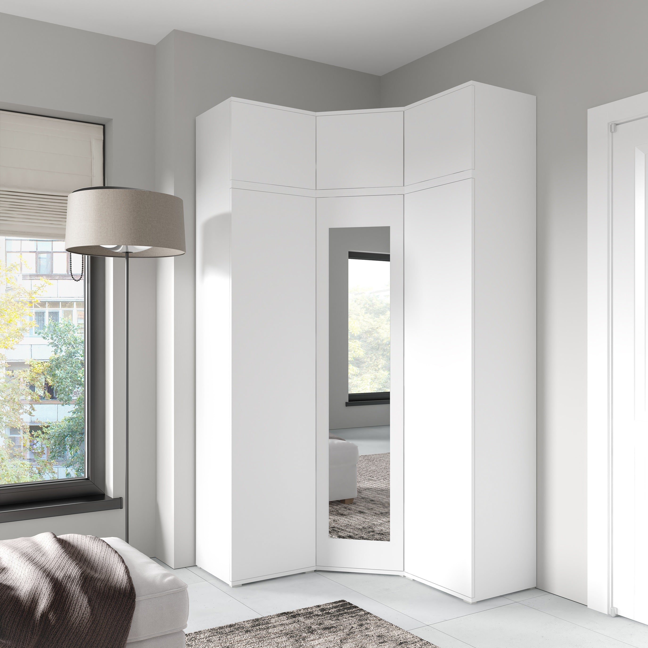 PK Emi 41 Flurschrank Weiß/Sonoma-Eiche/Graphit/Aristan-Eiche-Schwarz