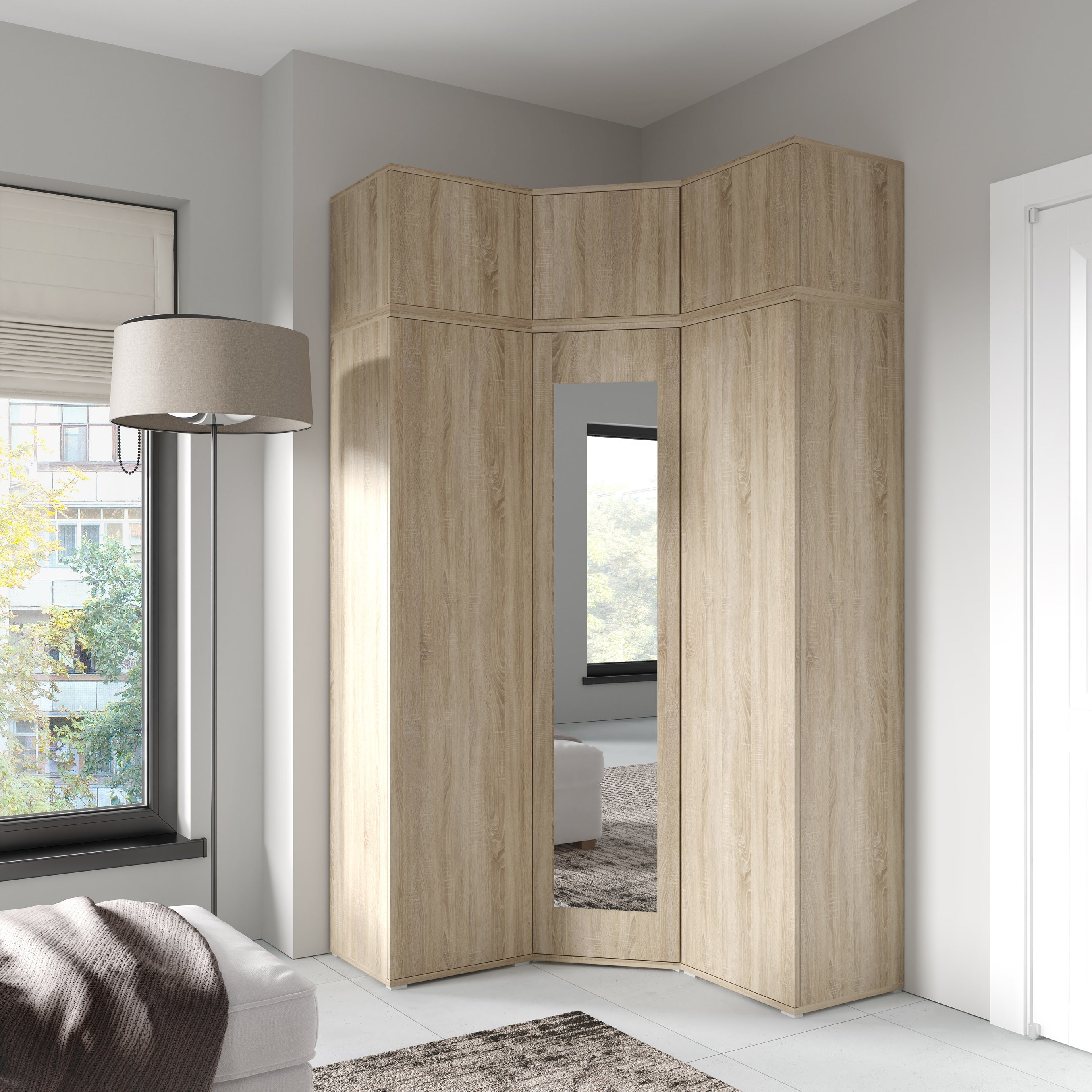 PK Emi 41 Flurschrank Weiß/Sonoma-Eiche/Graphit/Aristan-Eiche-Schwarz