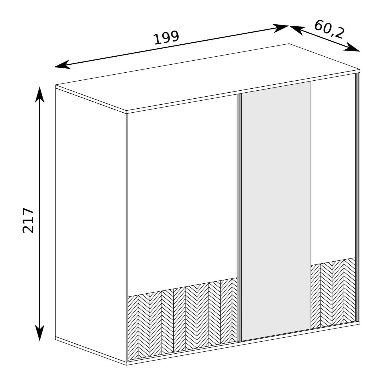 Modern Large Sliding Door Wardrobe J-Fonti F-11