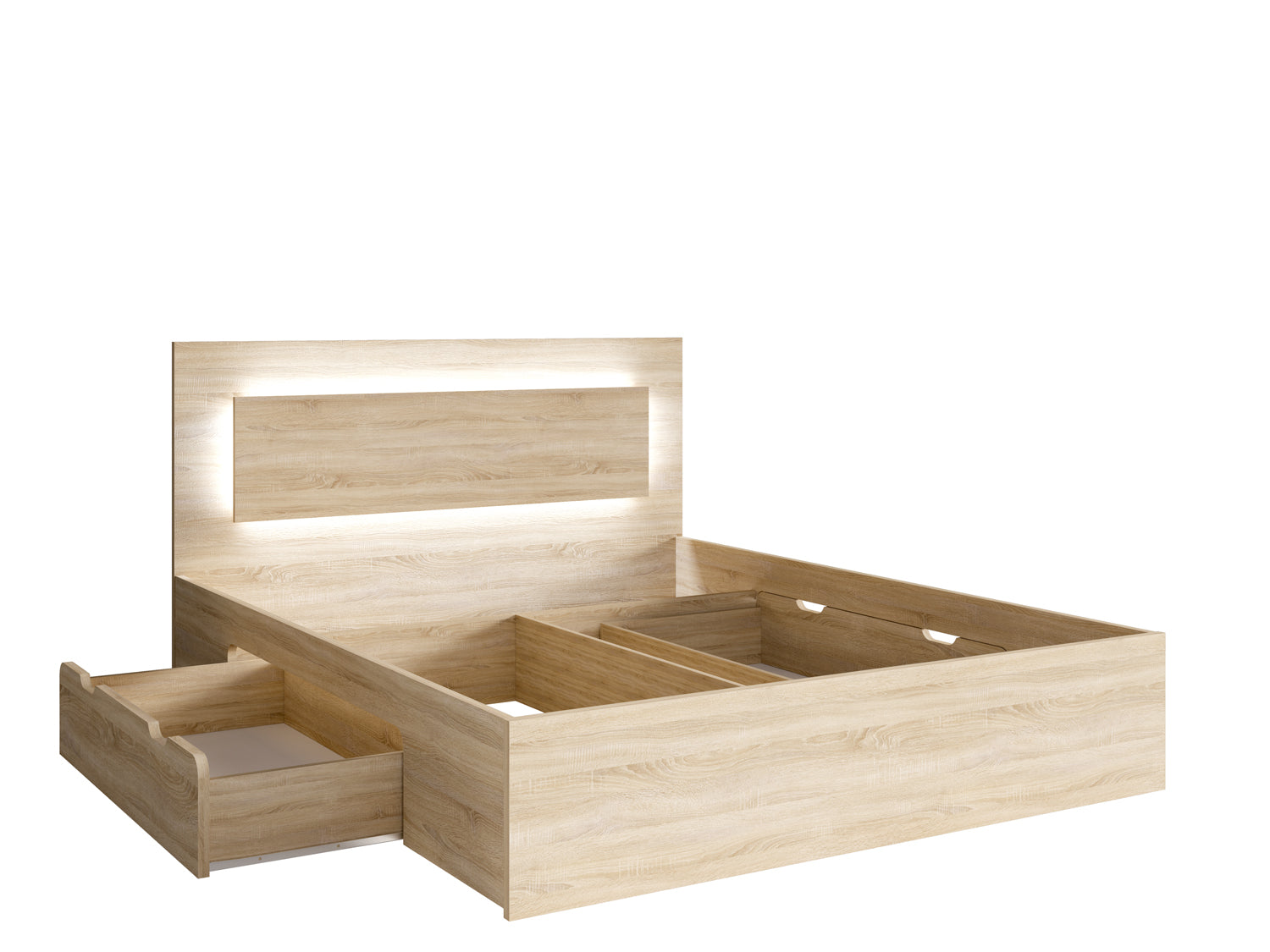 MO Fino Bed with Drawer – Sonoma Oak